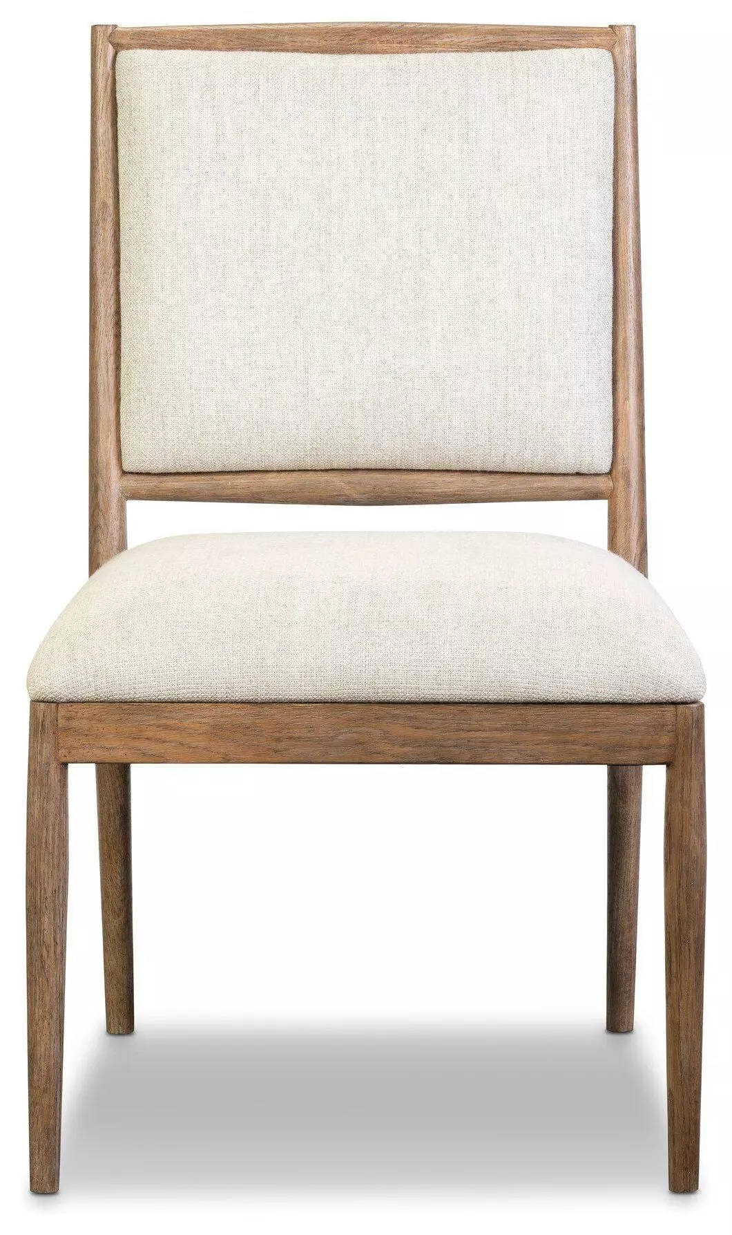 Genesis Modern Classic Beige Upholstered Brown Solid Oak Dining Side Chair