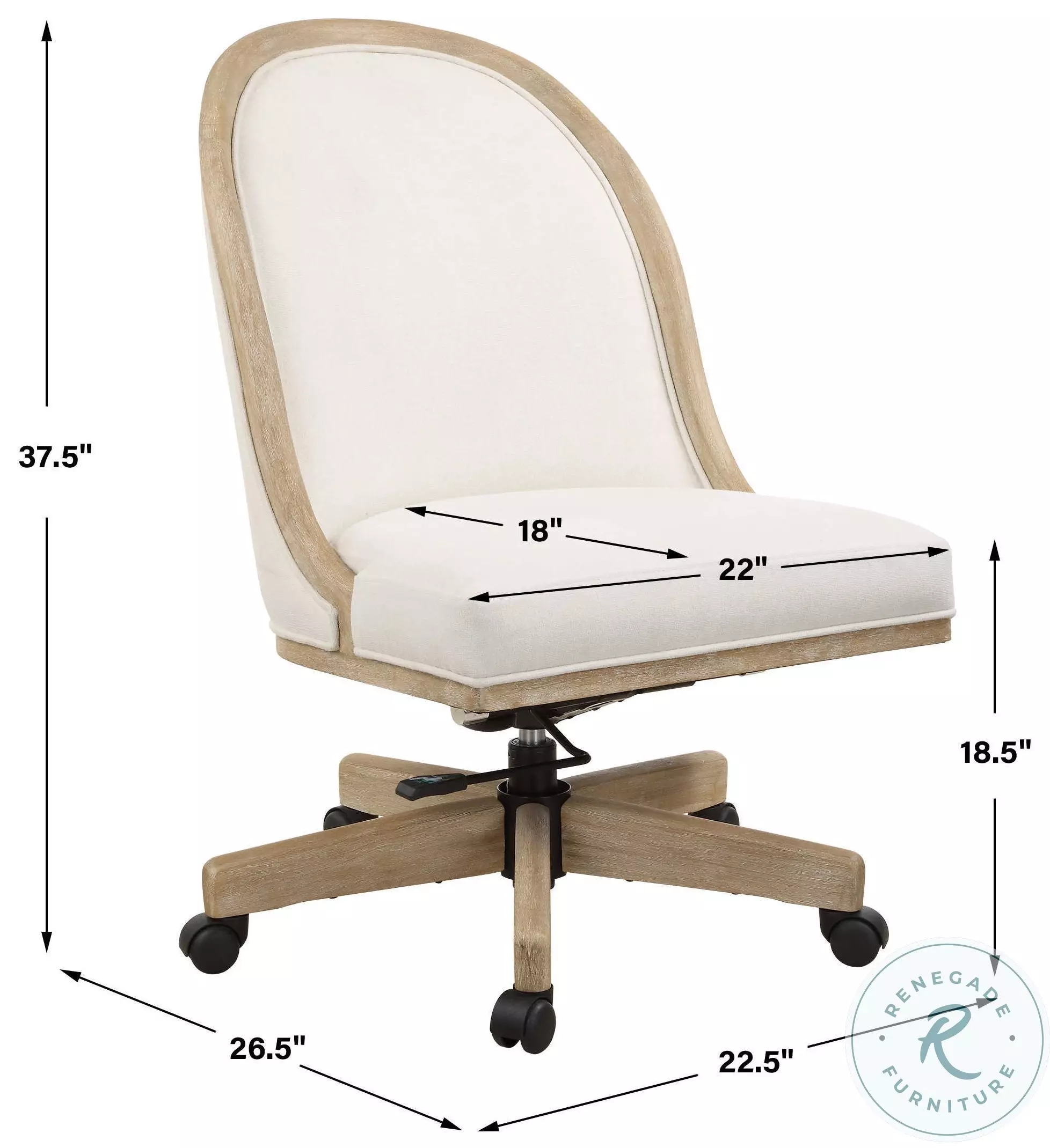 Maddox Frost Toned Desk Chair