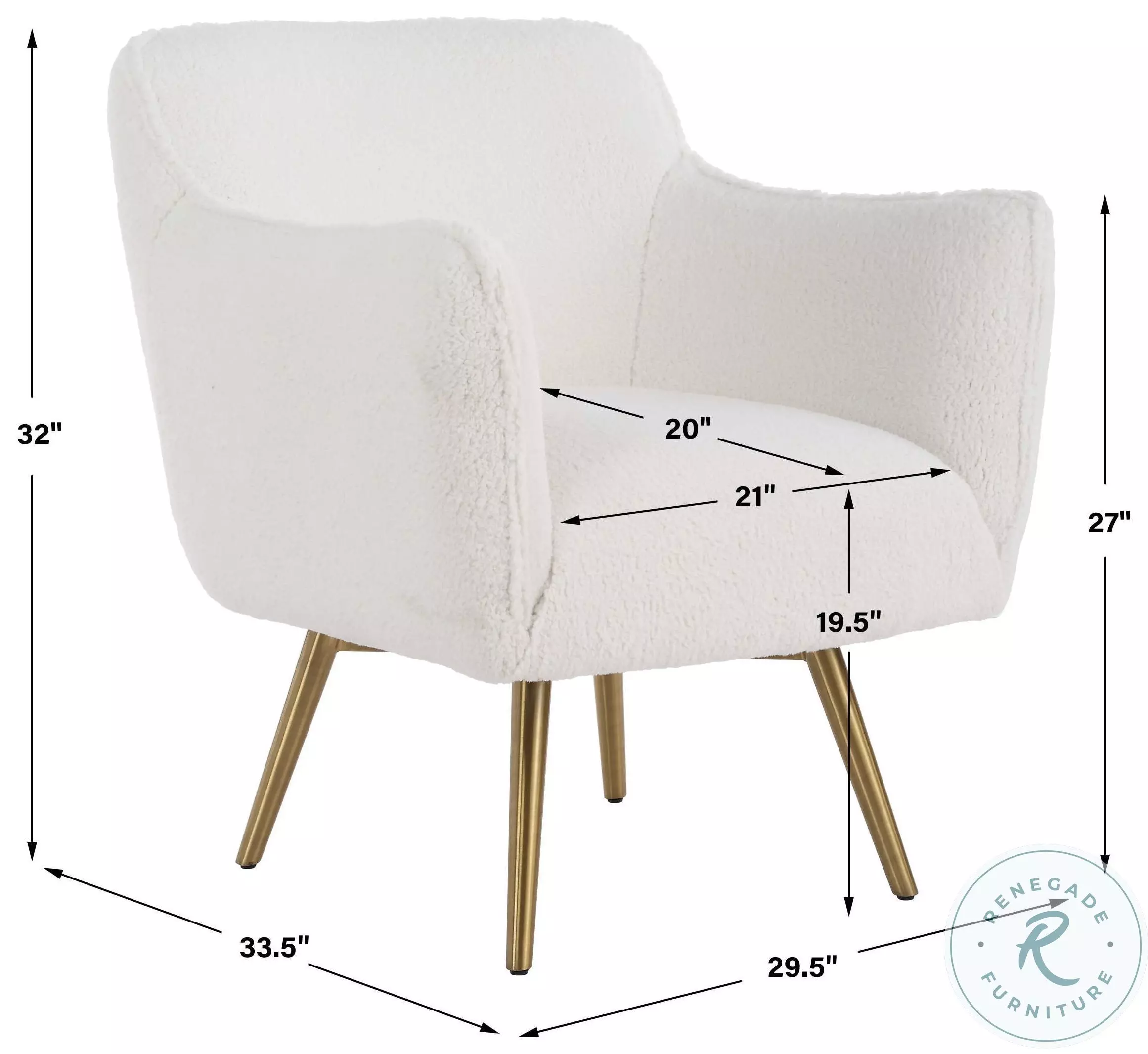 Kavik White Swivel Chair