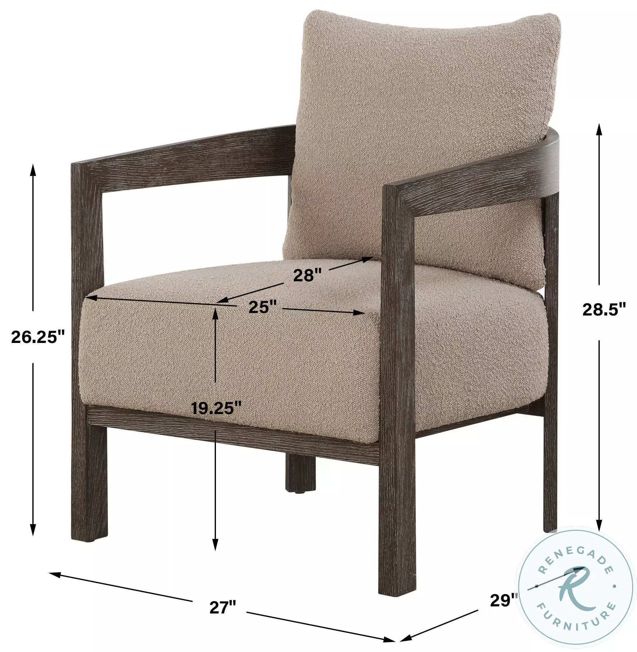 Lizae Dark Sand Tone Accent Chair