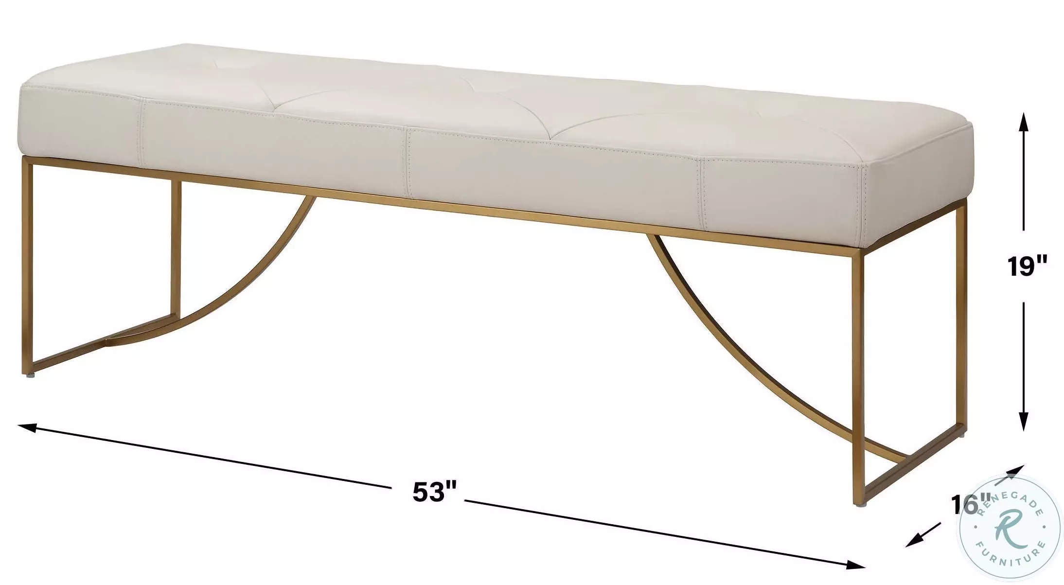 Langston Ivory Leather Bench