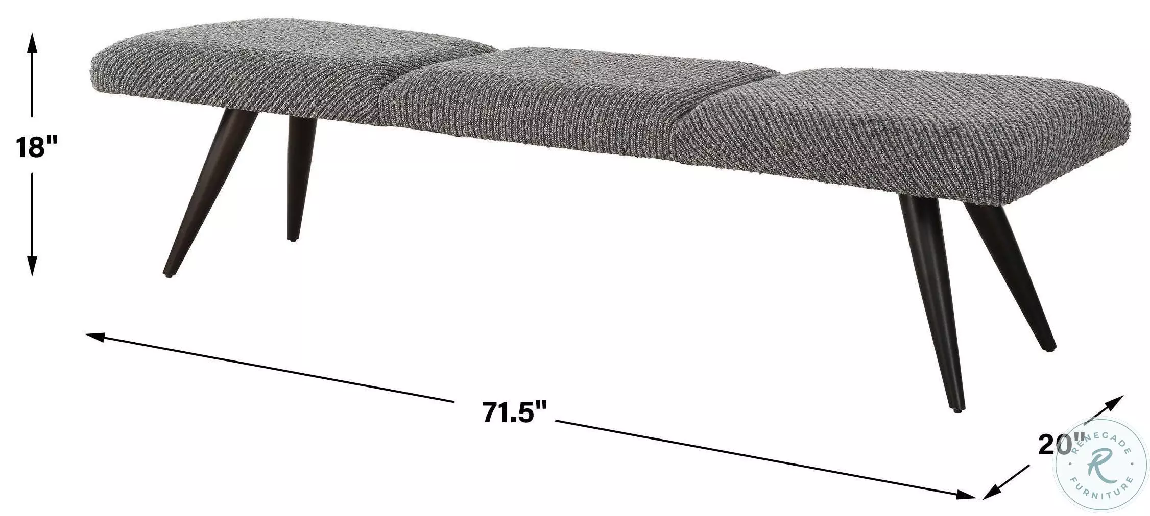 Tiegan Charcoal And Slate Gray Bench