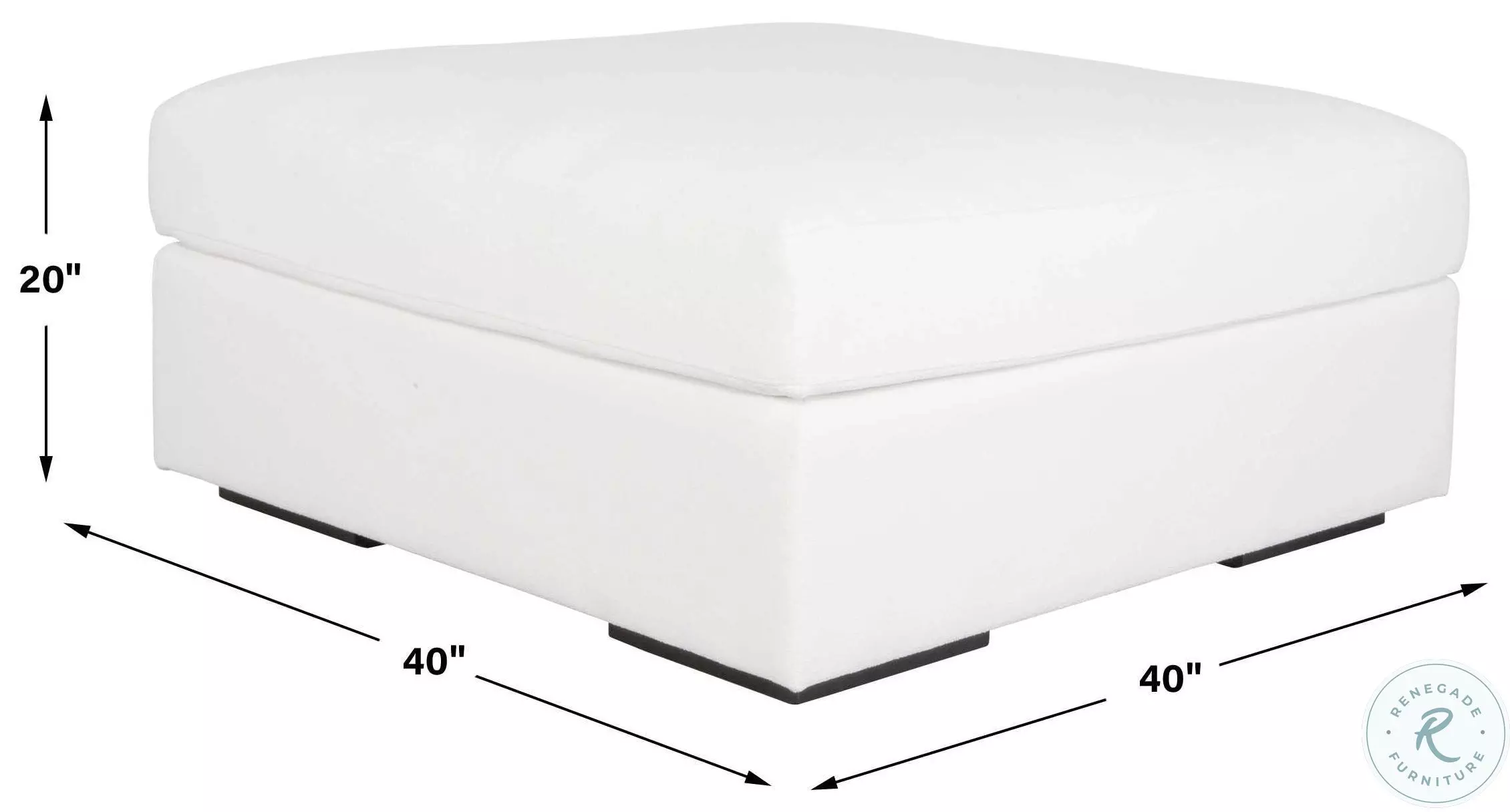 Interlude Arctic White Ottoman