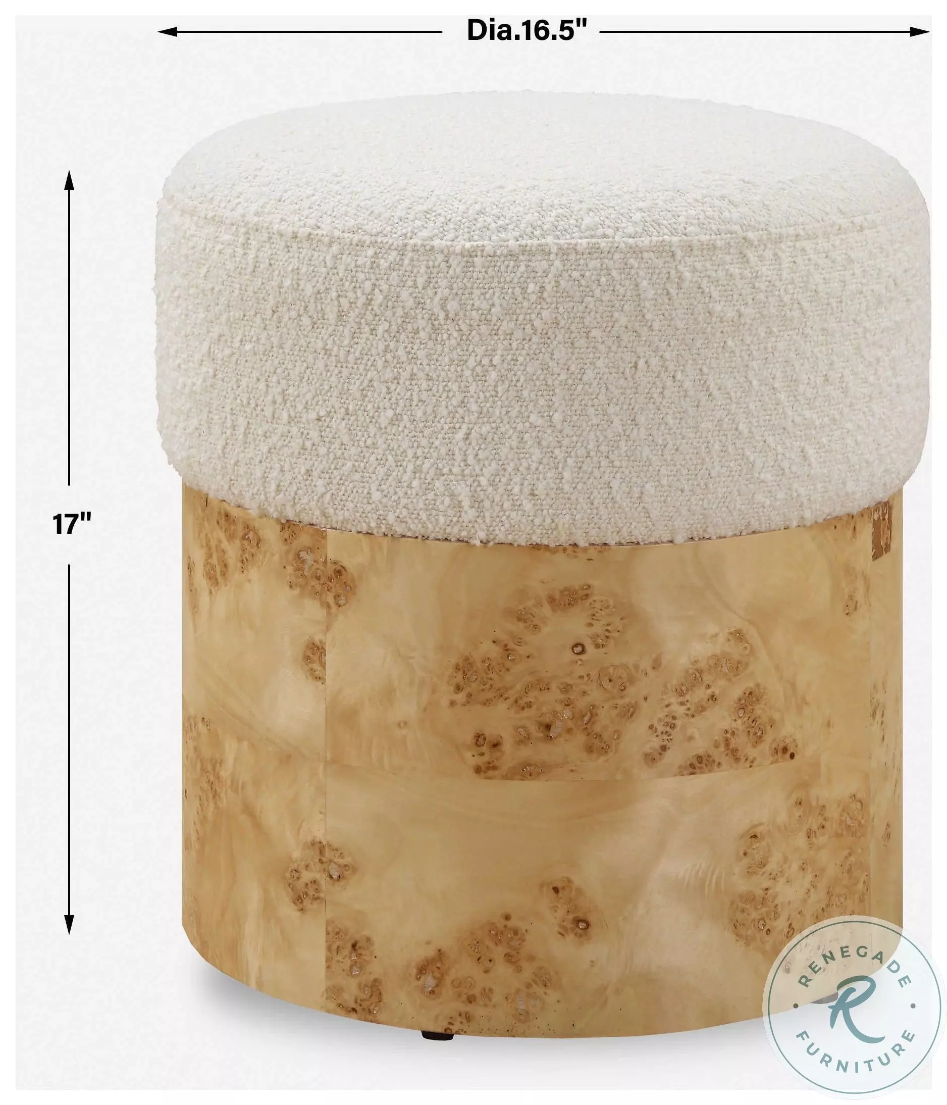 Swirls Maple Ottoman