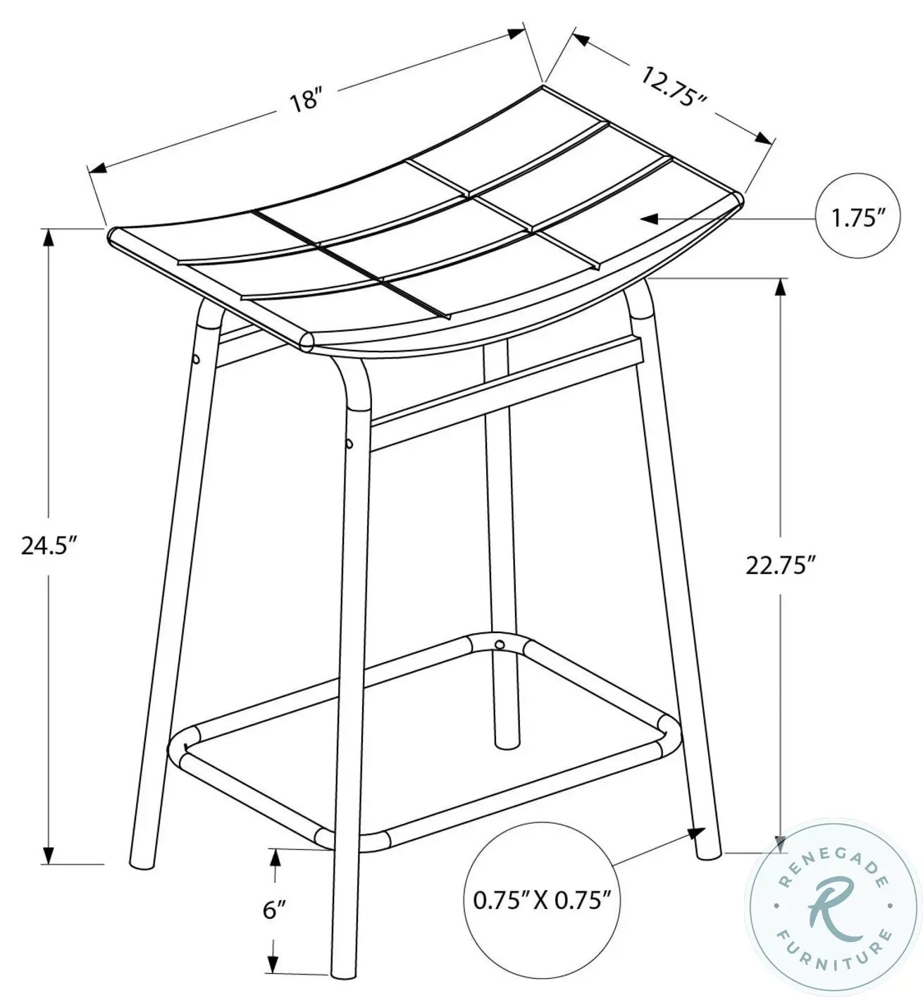 2385 Grey Fabric And Black Metal Counter Height Stool Set Of 2