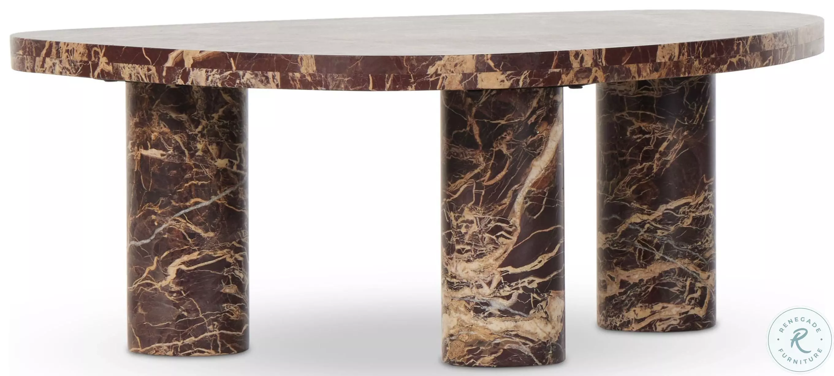 Zion Merlot Marble Small Coffee Table from Four Hands | Coleman Furniture
