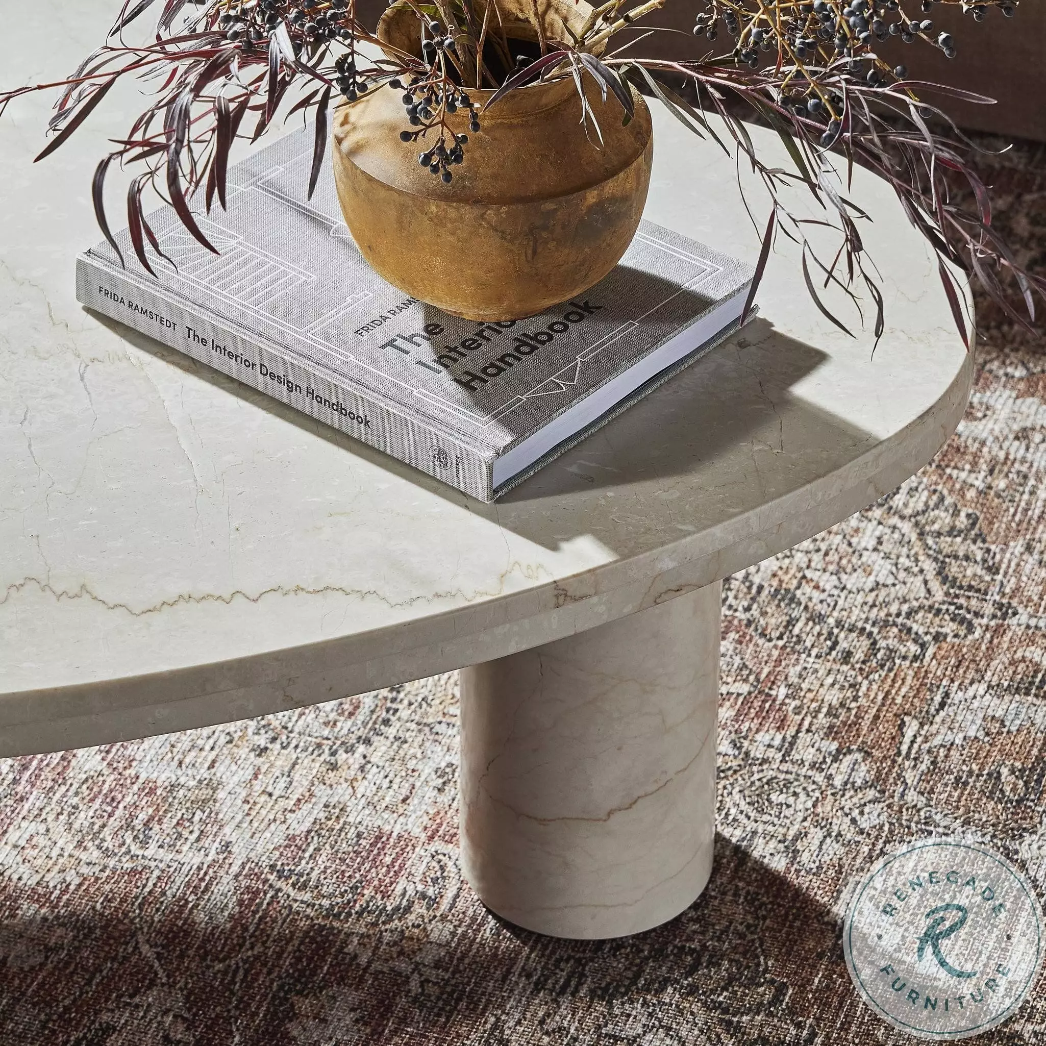 Zion Cream Marble Small Coffee Table from Four Hands | Coleman