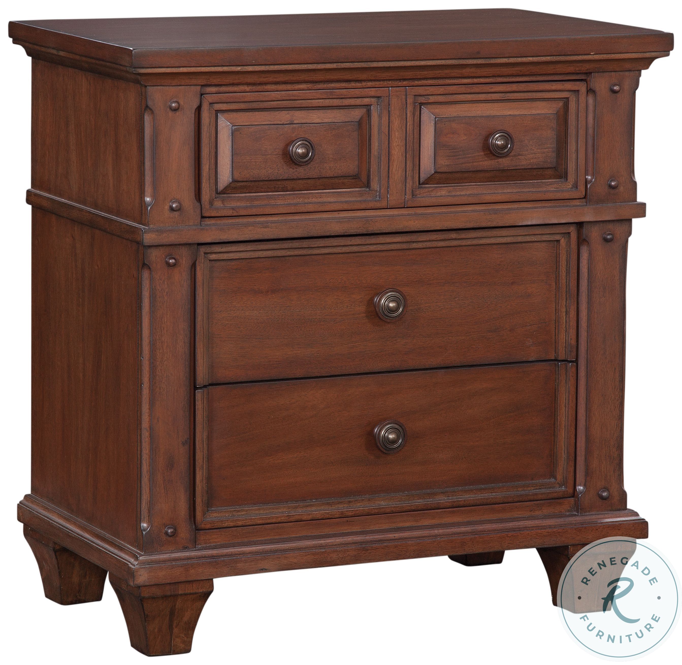 Sedona Cinnamon Cherry 3 Drawer Nightstand From American