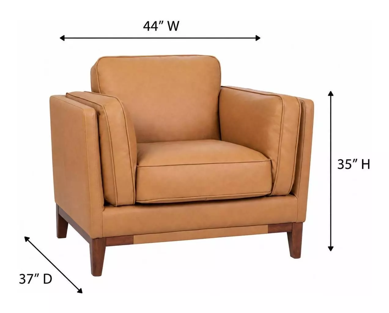 Pendry Carmel Saddle Leather Upholstered Accent Chair