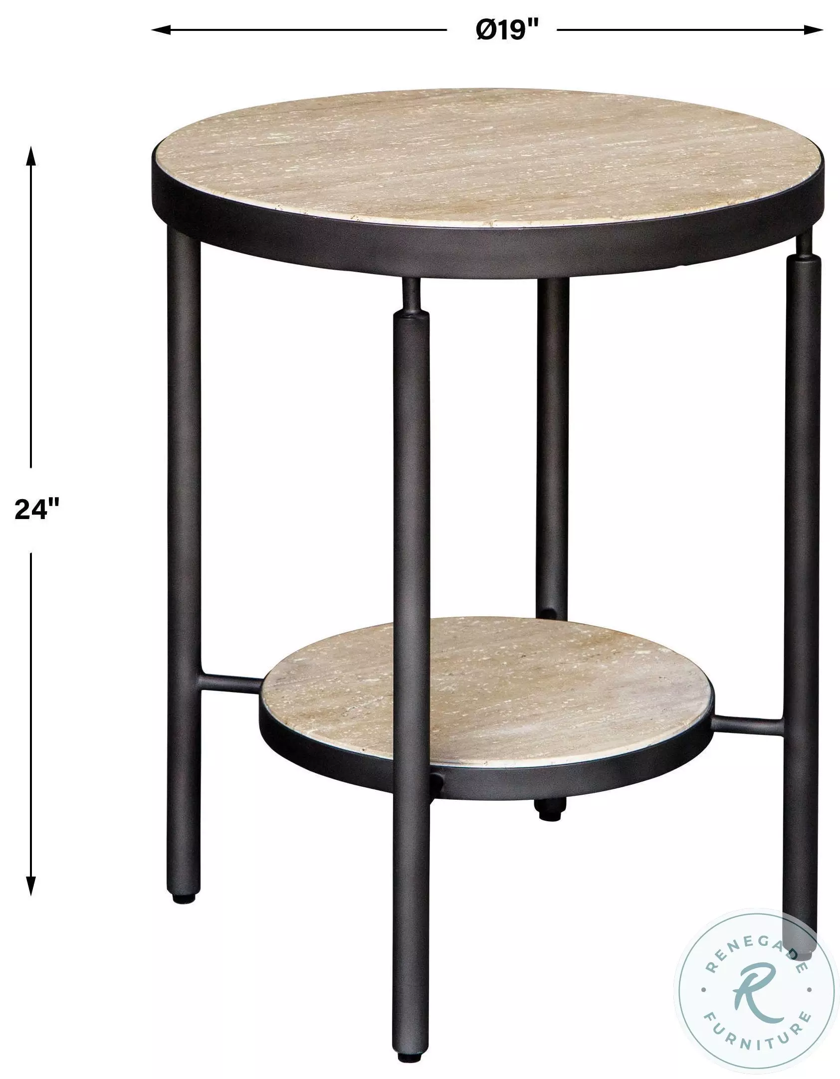 Savery Matte Black And Natural Side Table