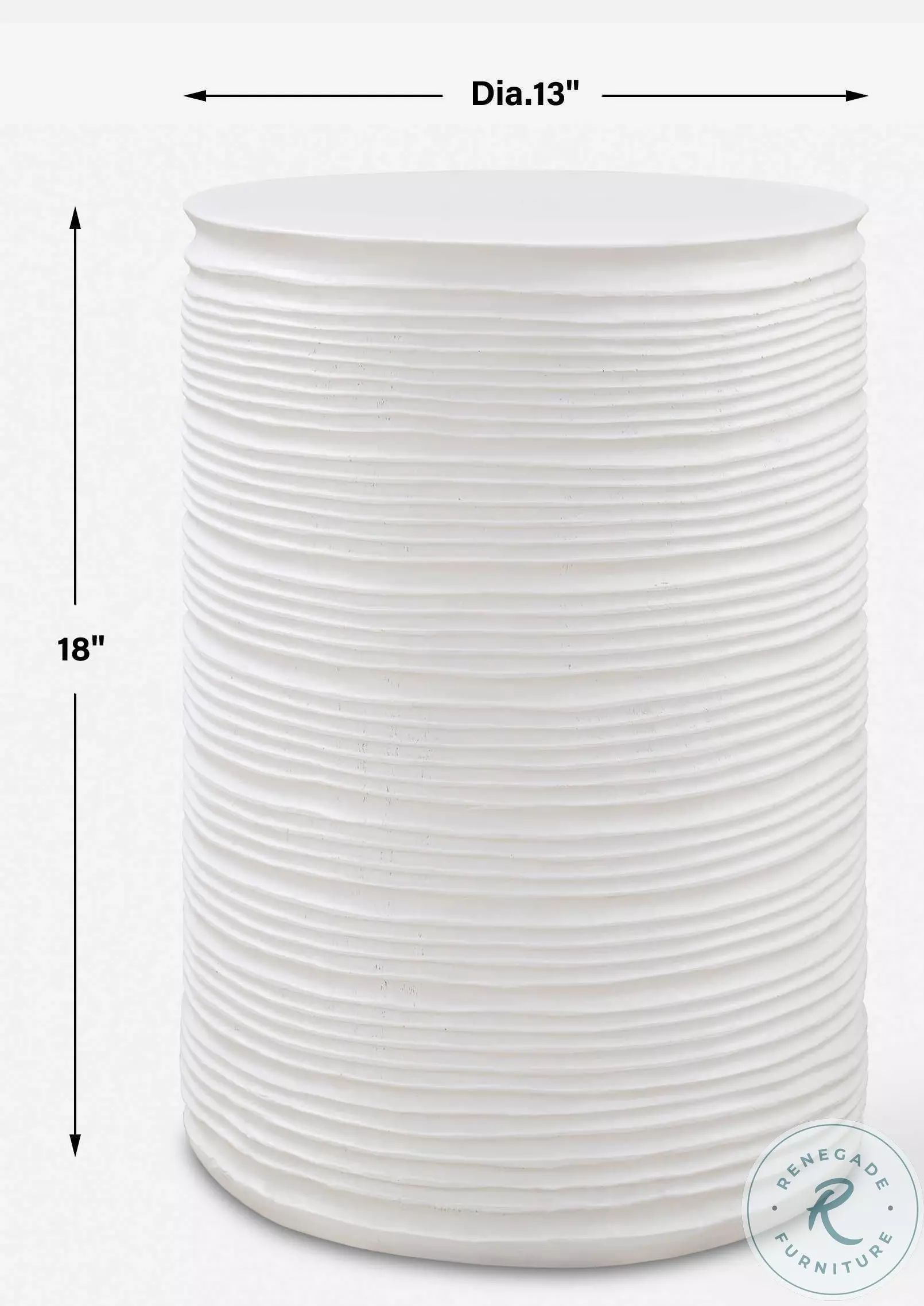 Torrington Plaster White Drum Table