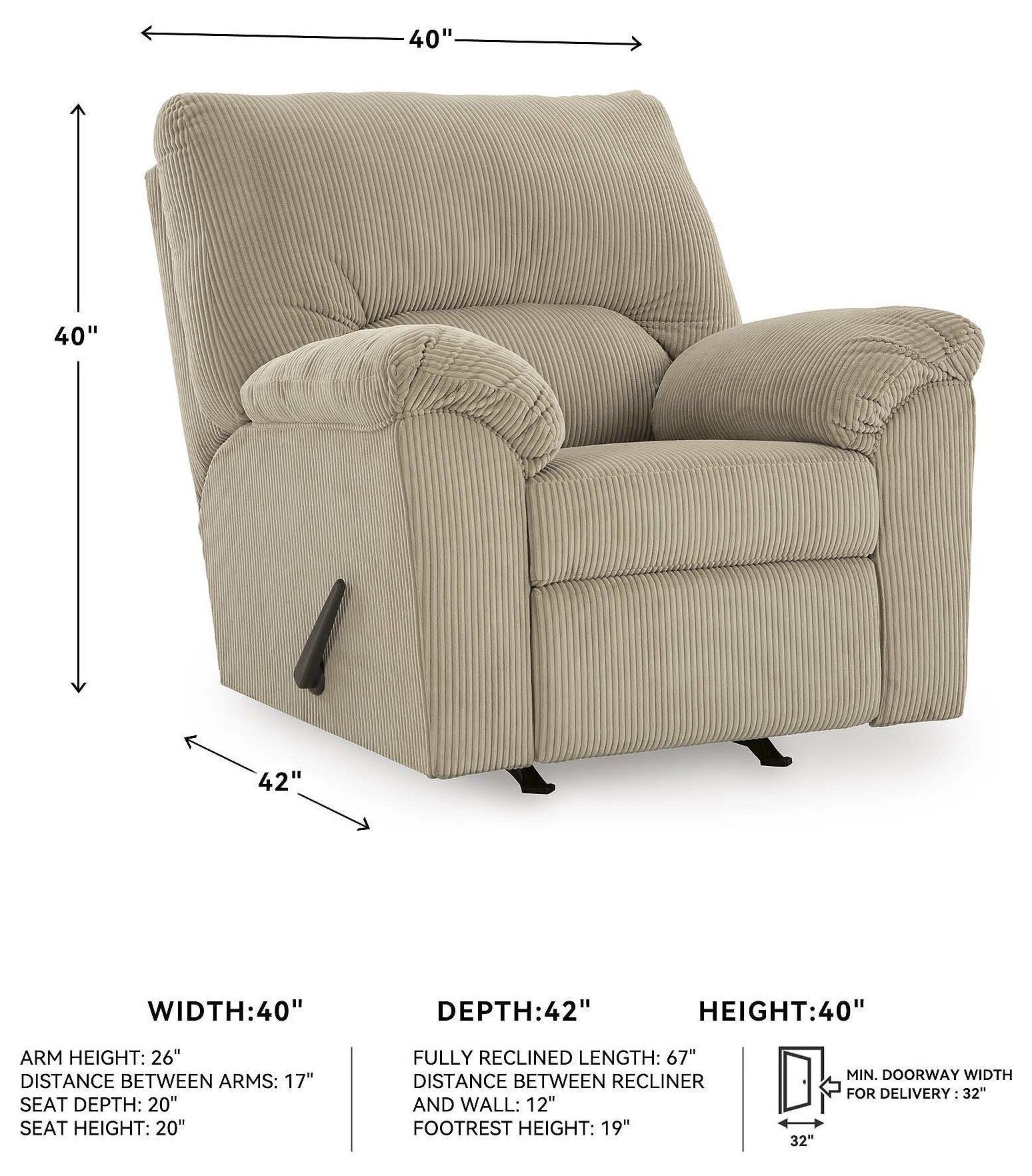 SimpleJoy Sand Rocker Recliner