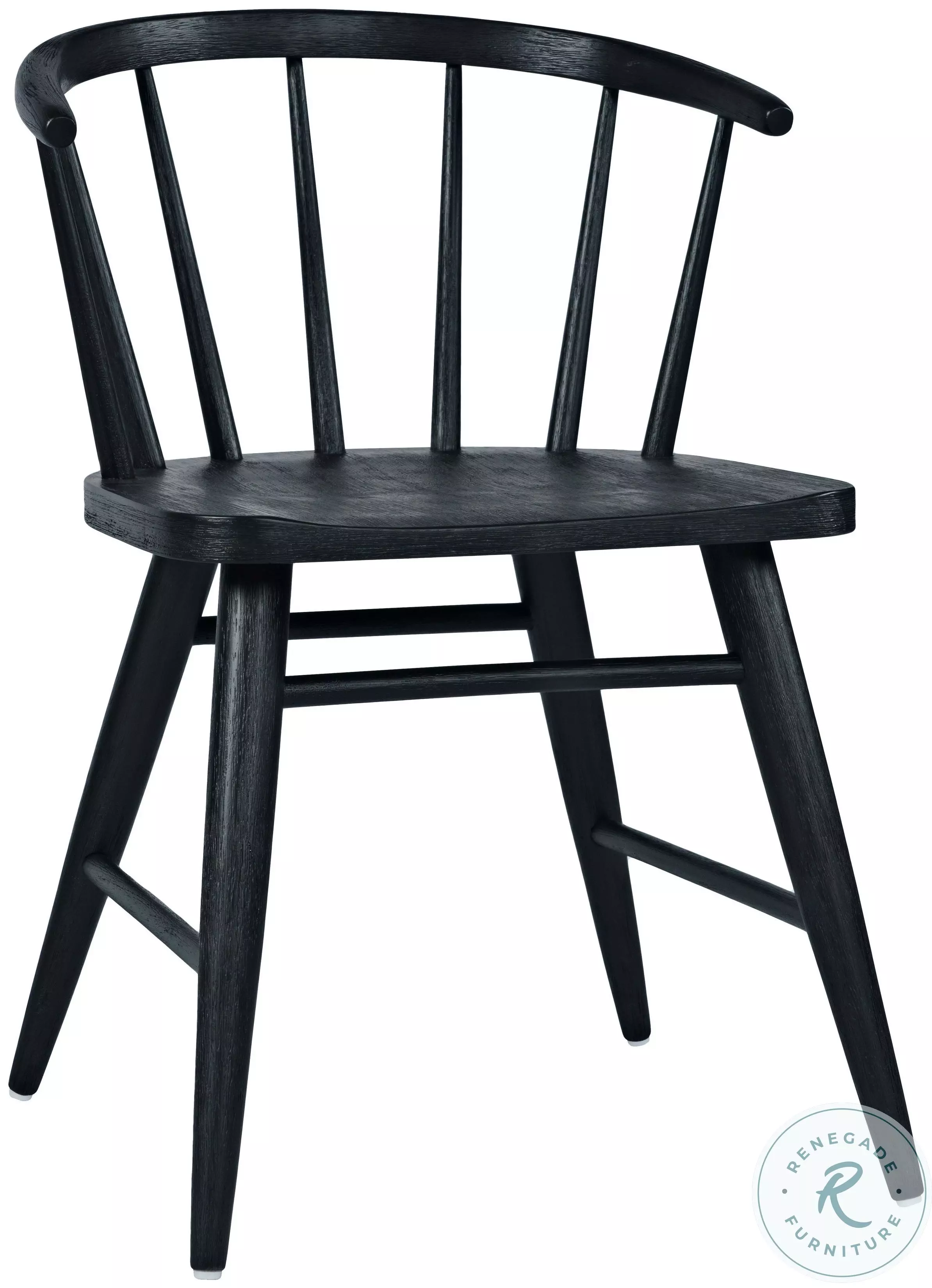 Fitz Black Curved Back Spindle Dining Chair Set Of 2 From Home