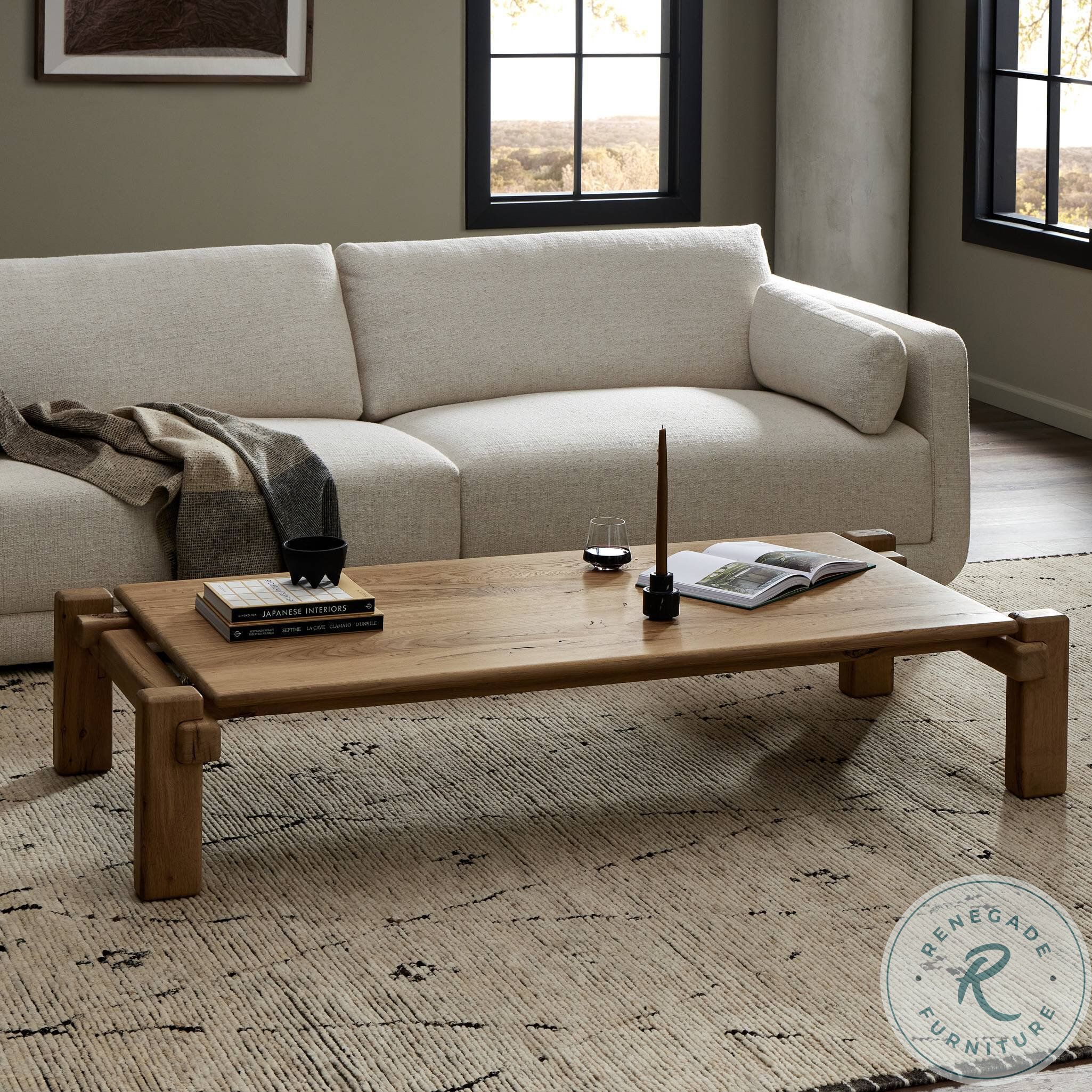 Marcia Natural Reclaimed French Oak Rectangular Coffee Table
