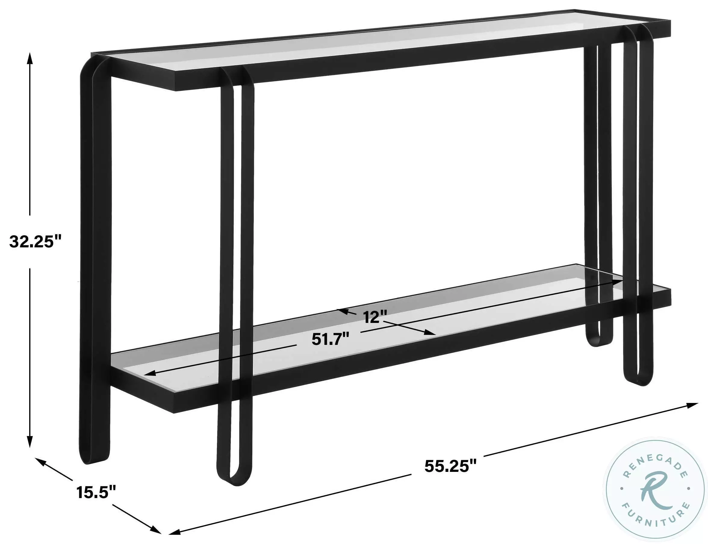 Edgely Satin Black Console Table
