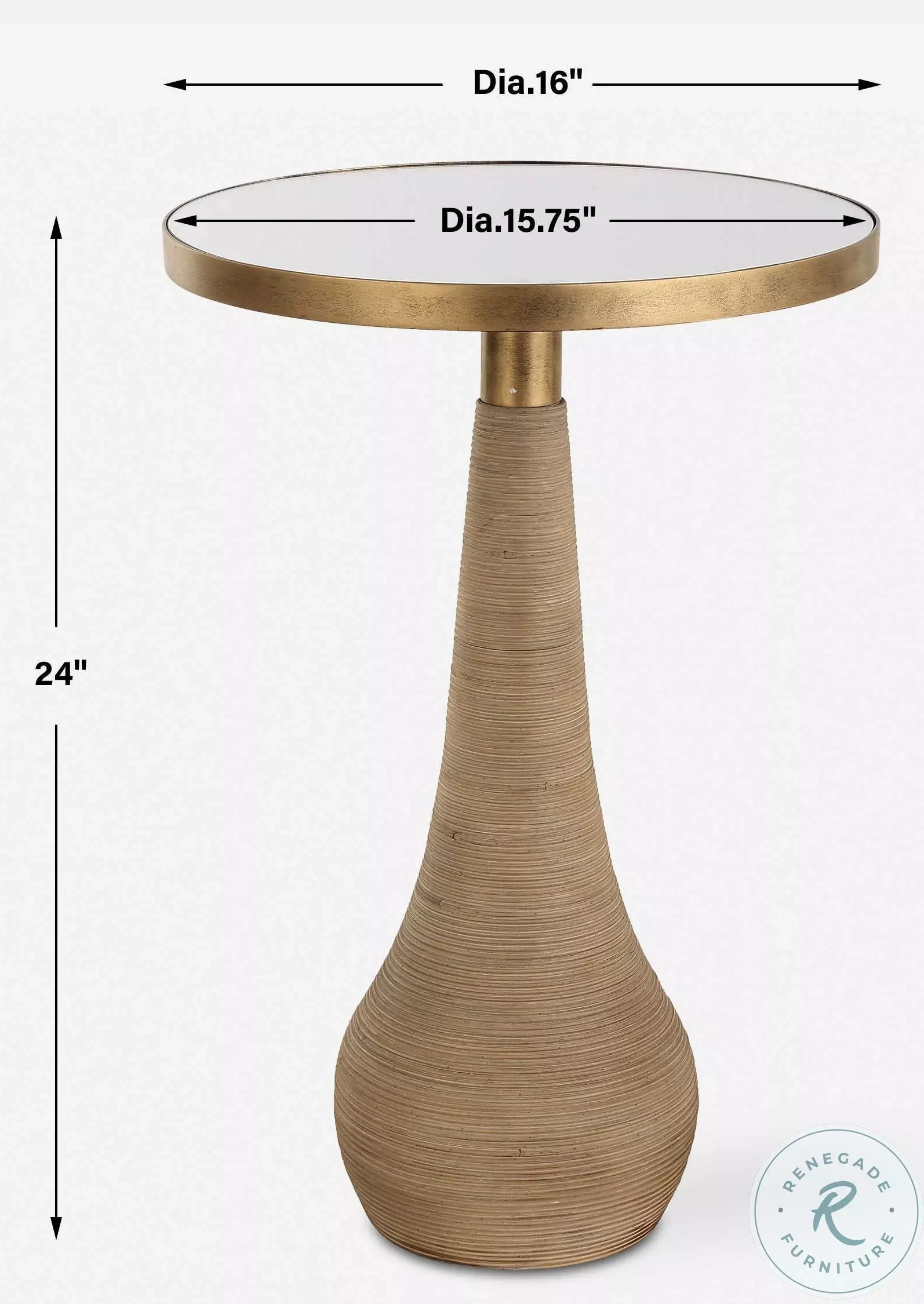 Carys Natural And Antique Brass Accent Table