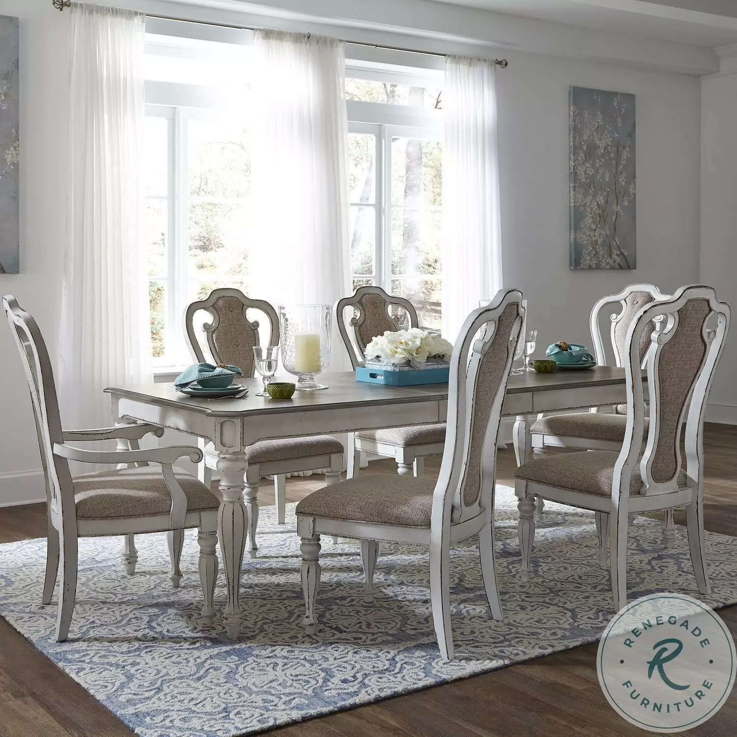 Magnolia Manor Antique White And Weathered Bark 90