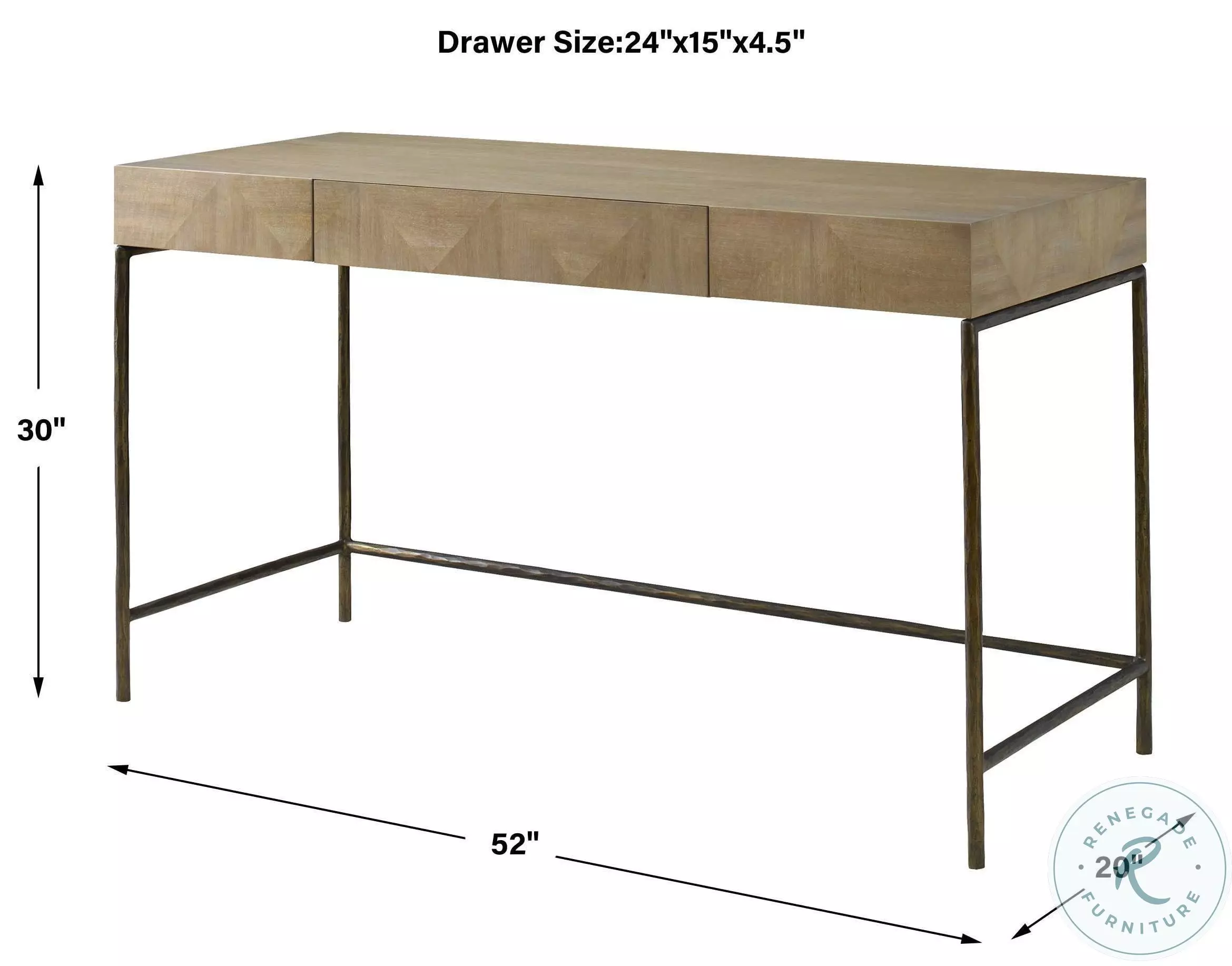Ravello Natural 1 Drawer Desk