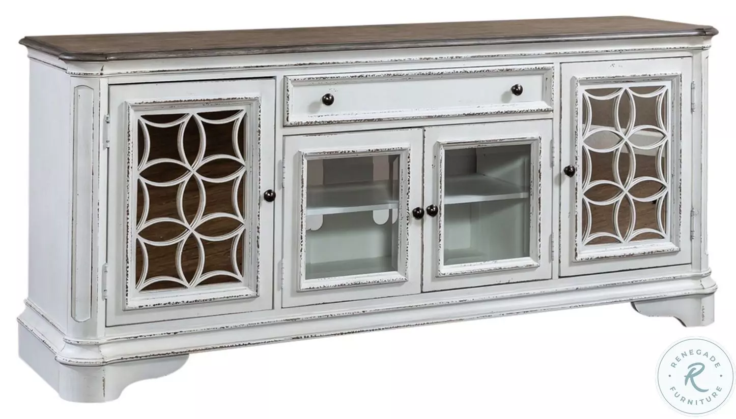 T.V Magnolia Manor Antique White And Weathered Bark 74