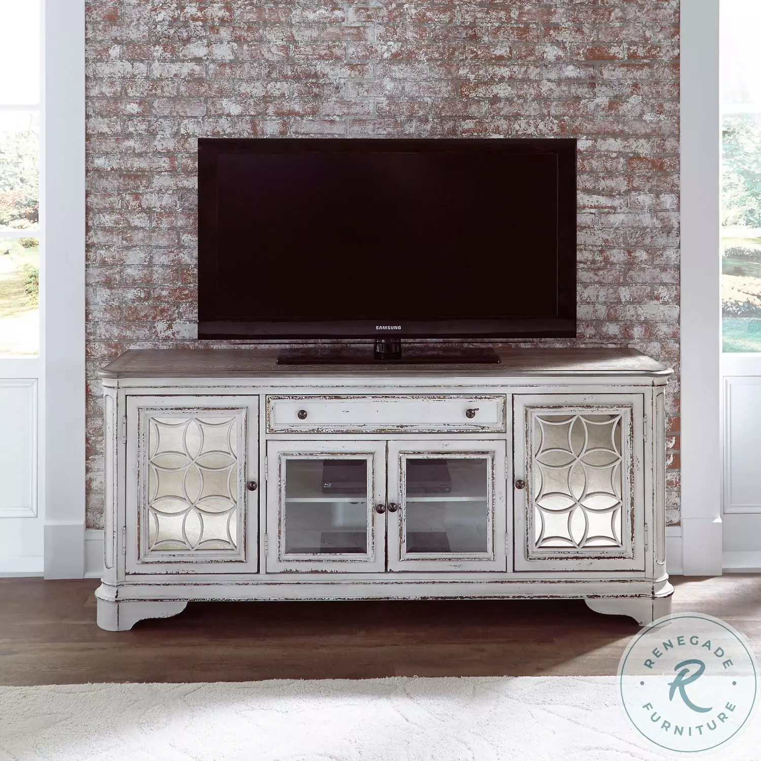 T.V Magnolia Manor Antique White And Weathered Bark 74