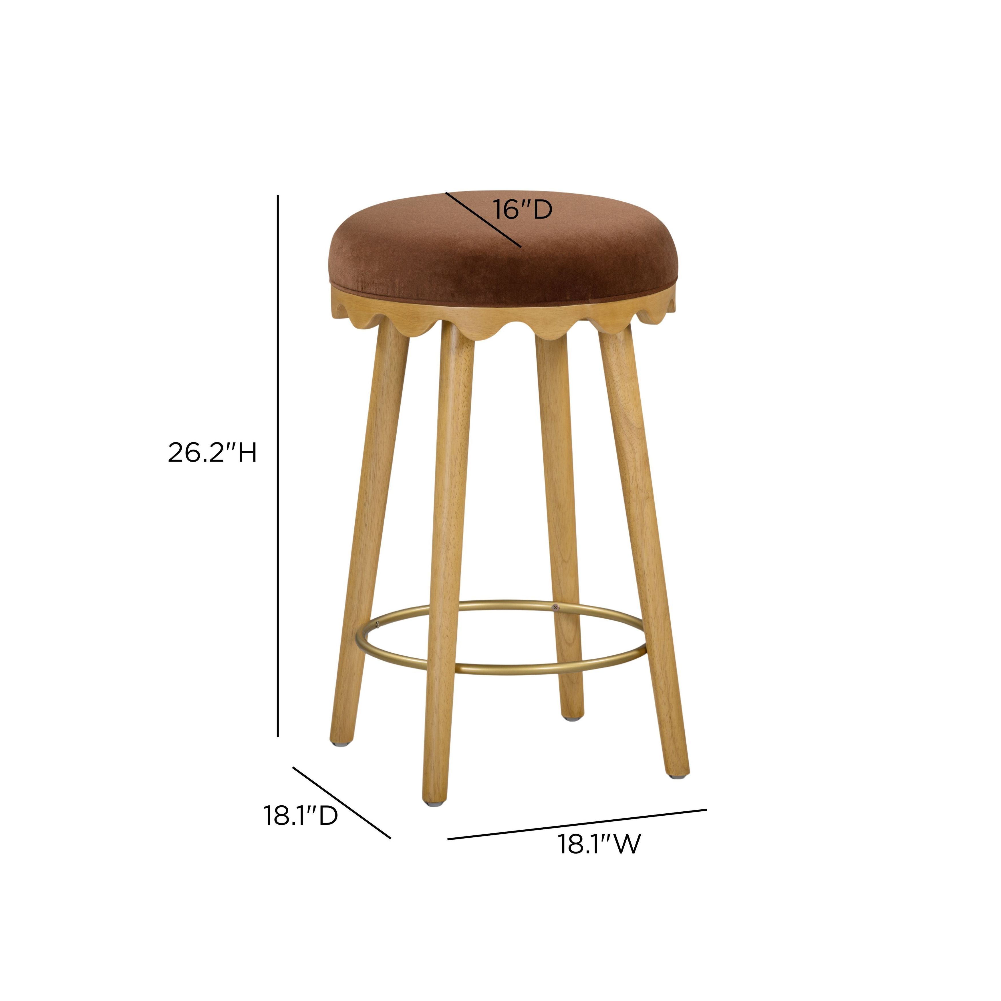 Oodle Bronze Performance Vegan Mohair Upholstered Counter Height Stool