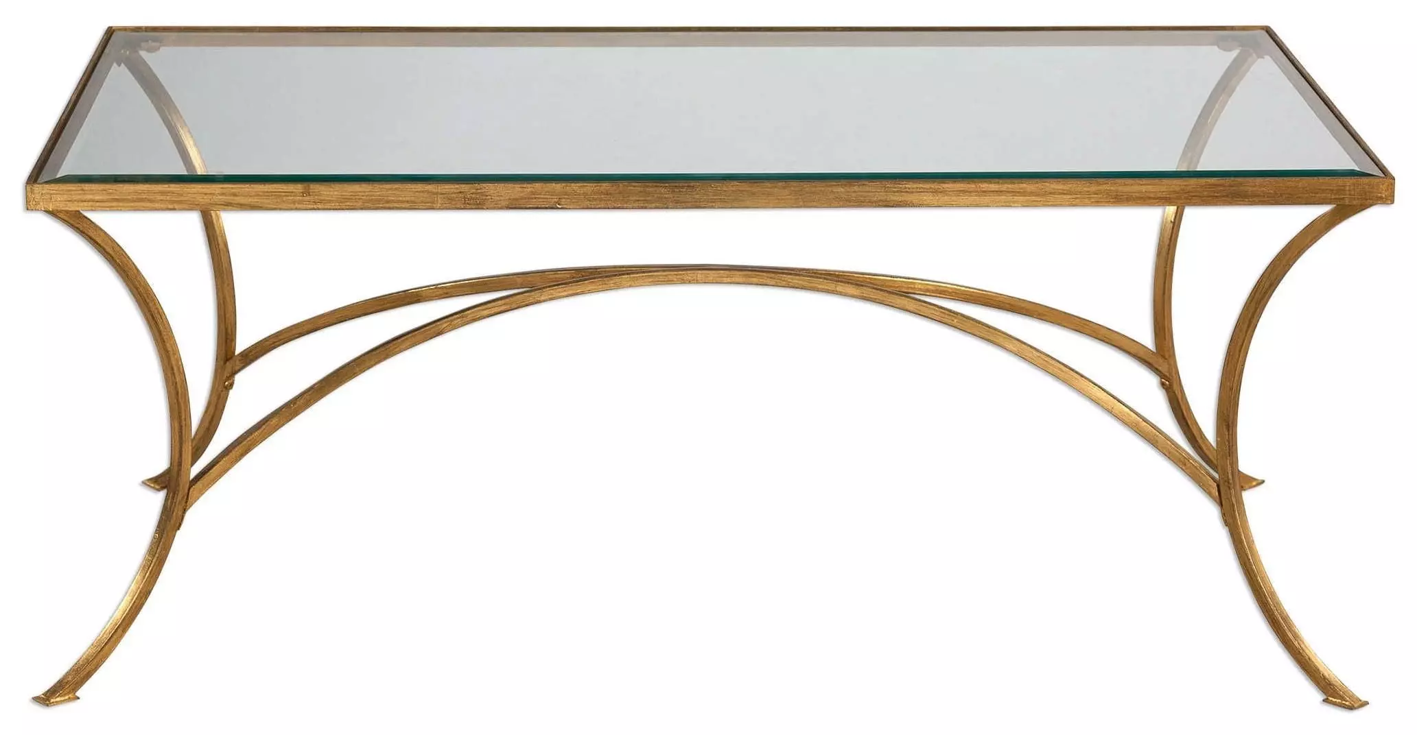 Uttermost 24639 Alayna 48 X 24 inch Antiqued Gold Leaf Coffee Table