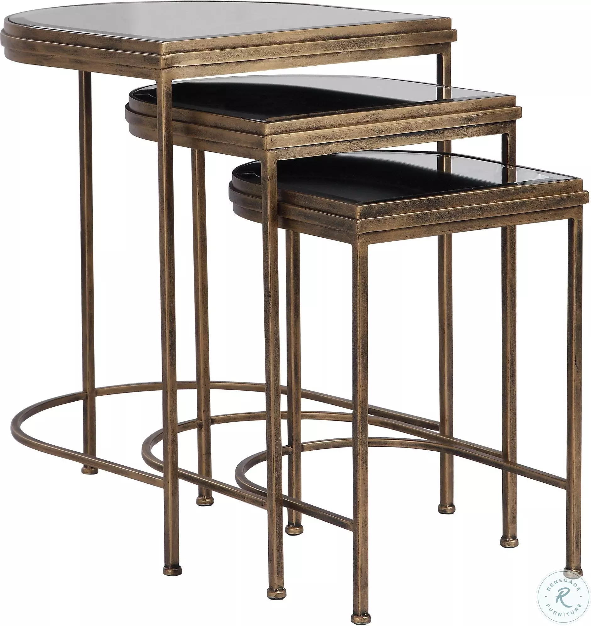 India Antique Brushed Brass Nesting Table Set of 3 from Uttermost ...