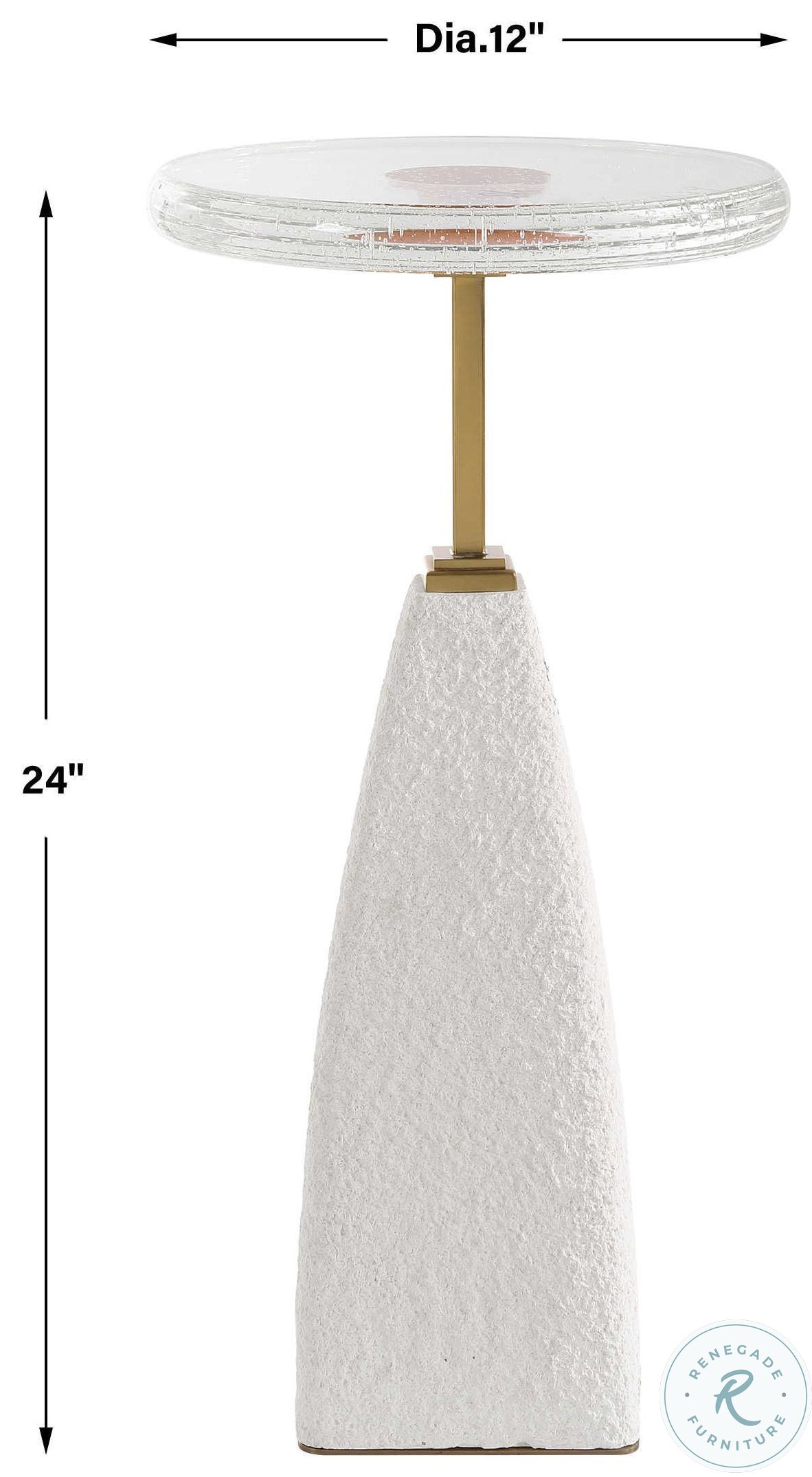 Portia White Sandstone And Brushed Brass Drink Table