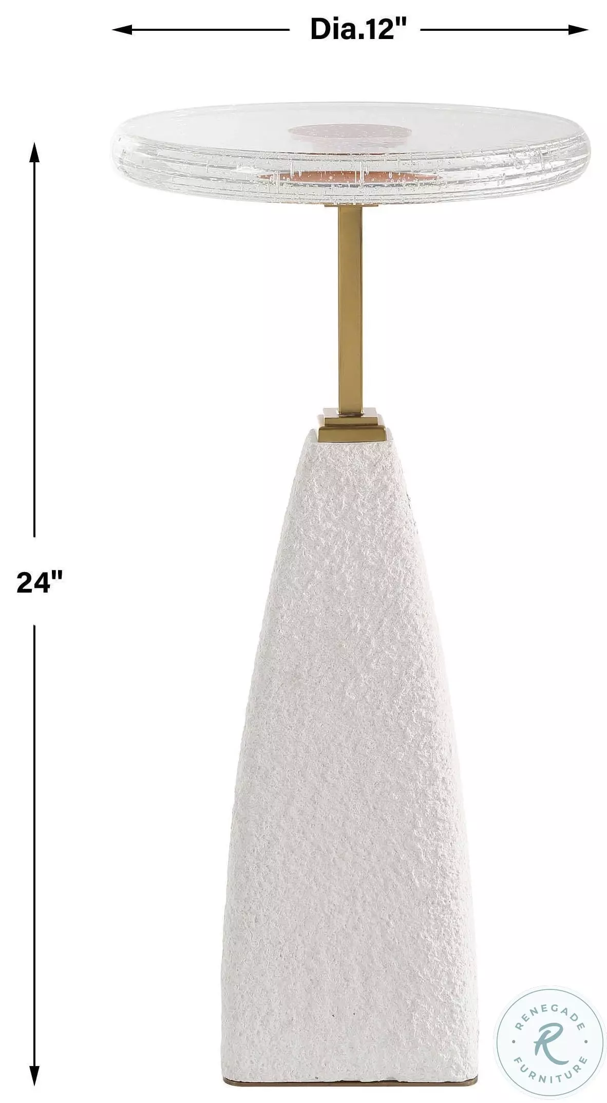 Sora White Sandstone And Brushed Brass Drink Table