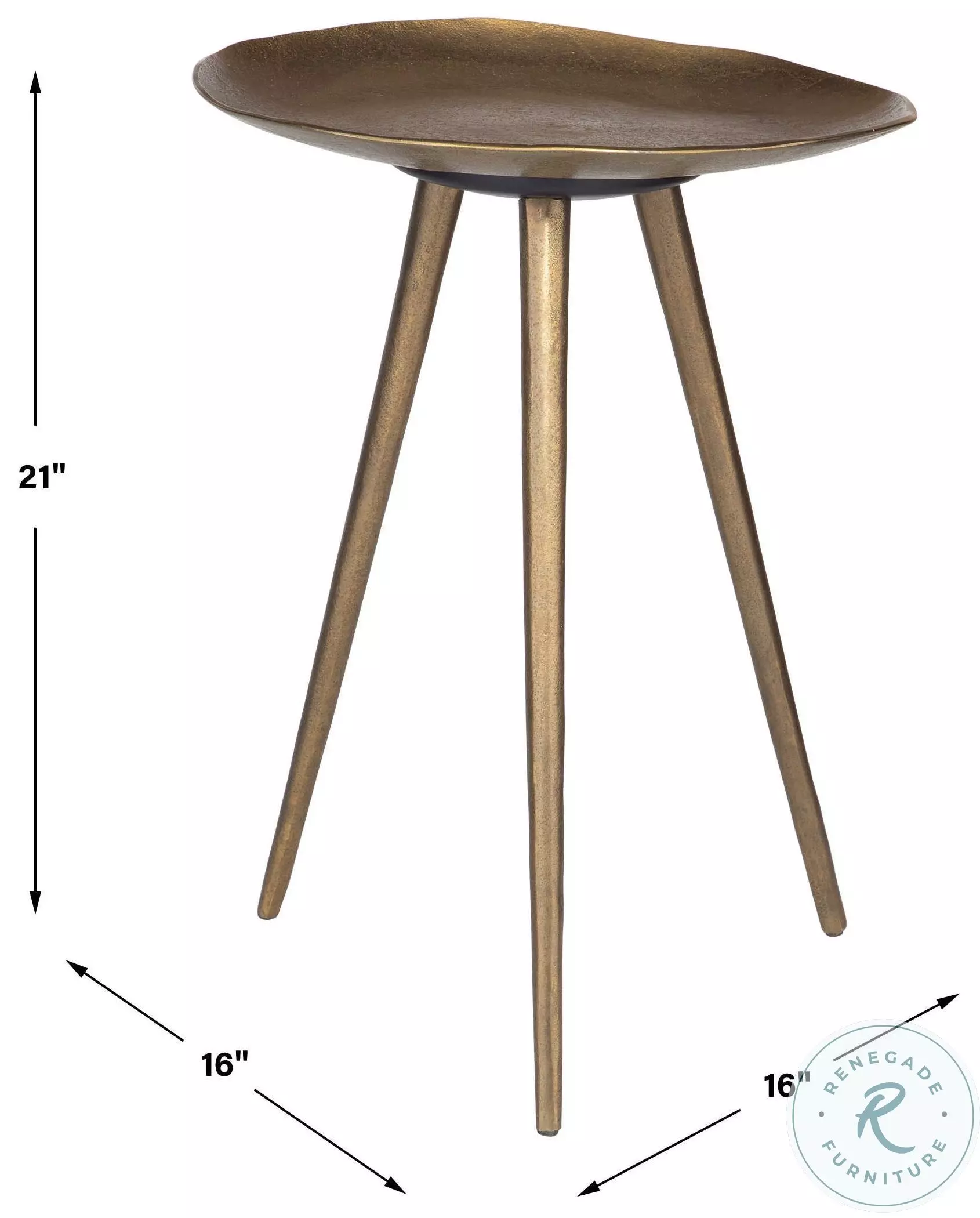 Quincy Antique Brass Accent Table