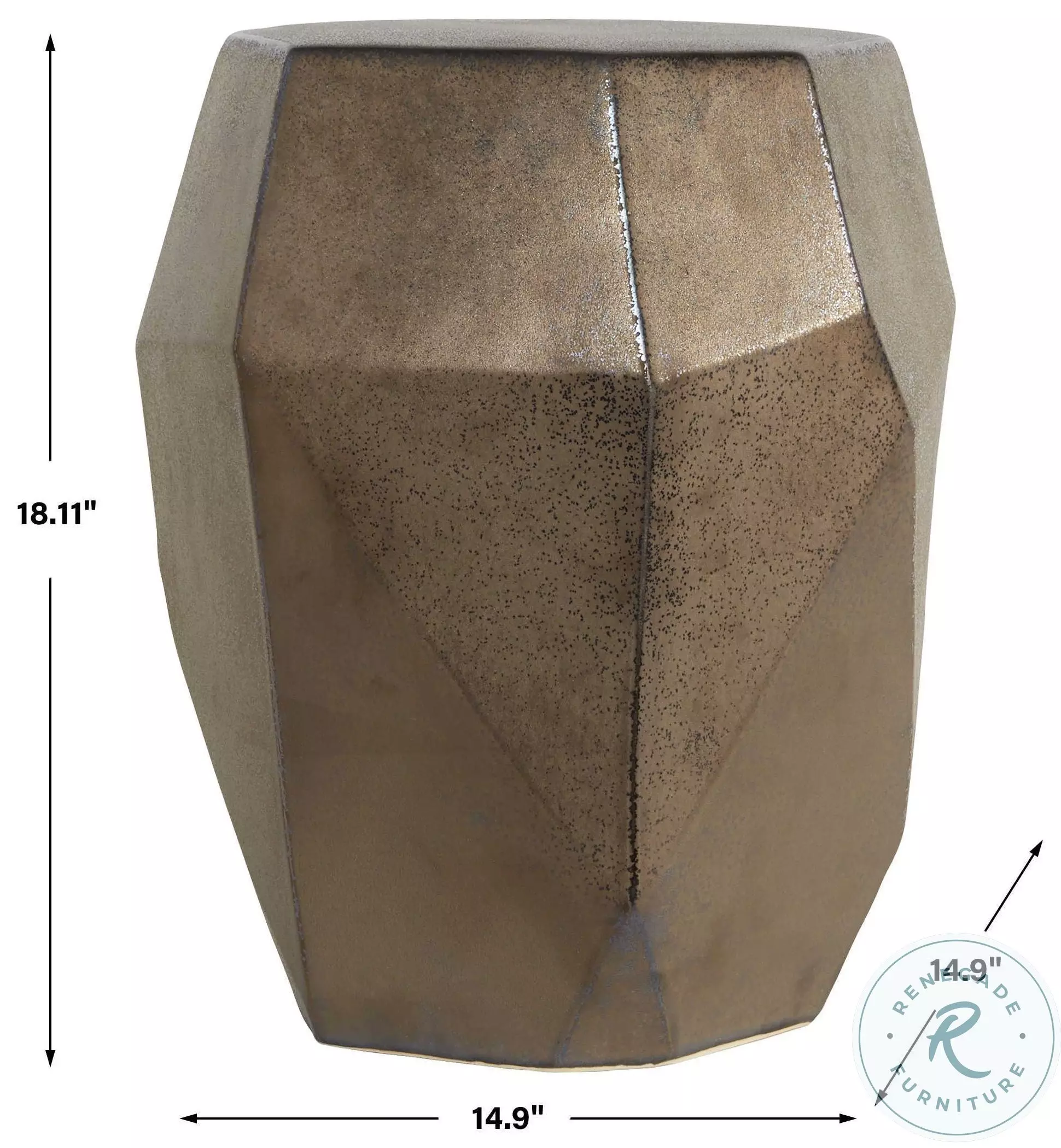 Liorael Aged Gold Bronze Garden Stool