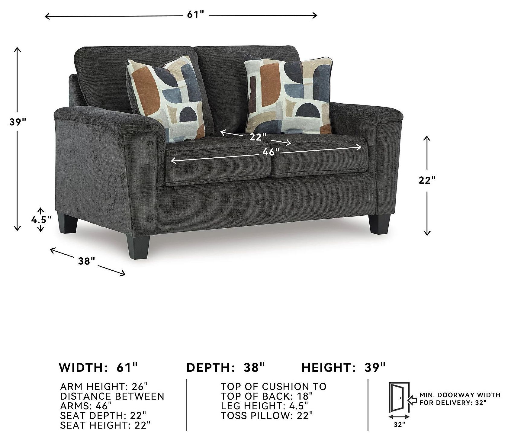 Erinslane Dusk Loveseat