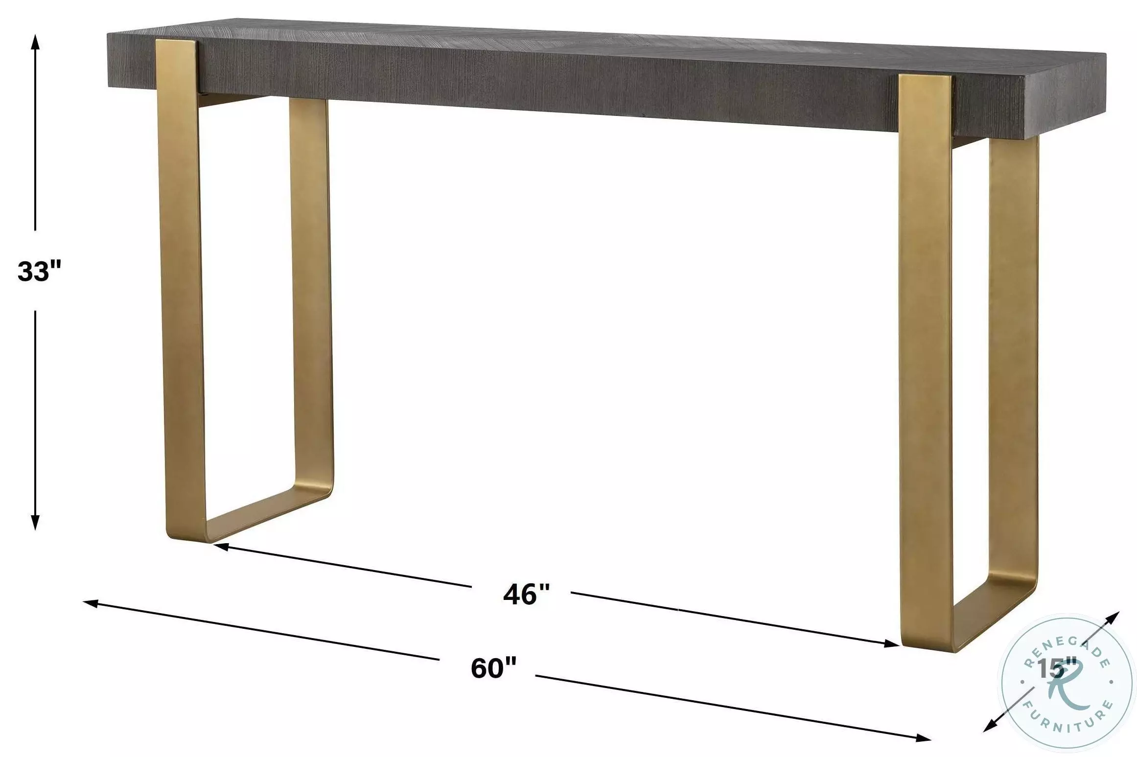 Mirabella Dark Walnut And Brushed Brass Console Table