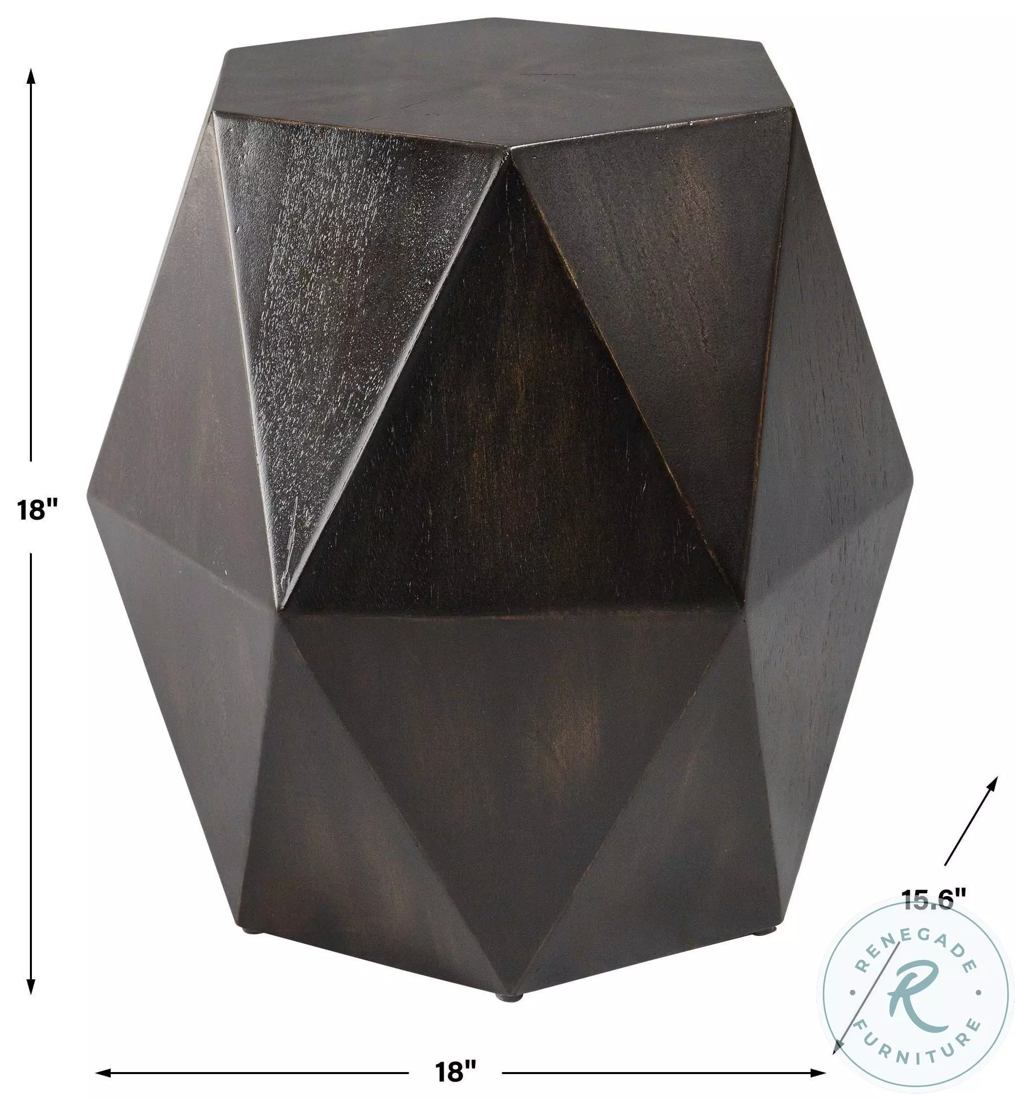 Ashford Black Geometric Accent Table