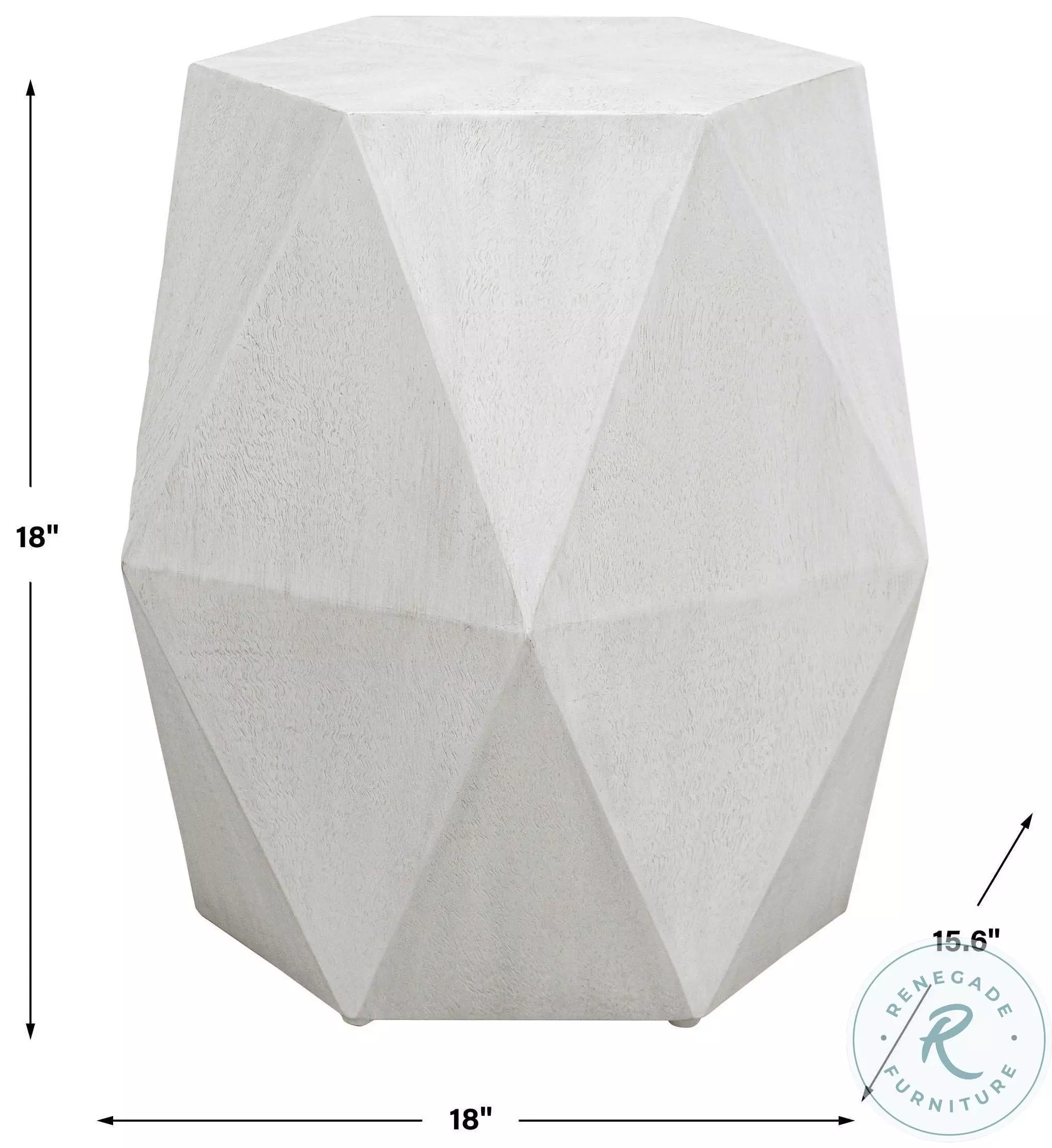 Ashford White Geometric Accent Table