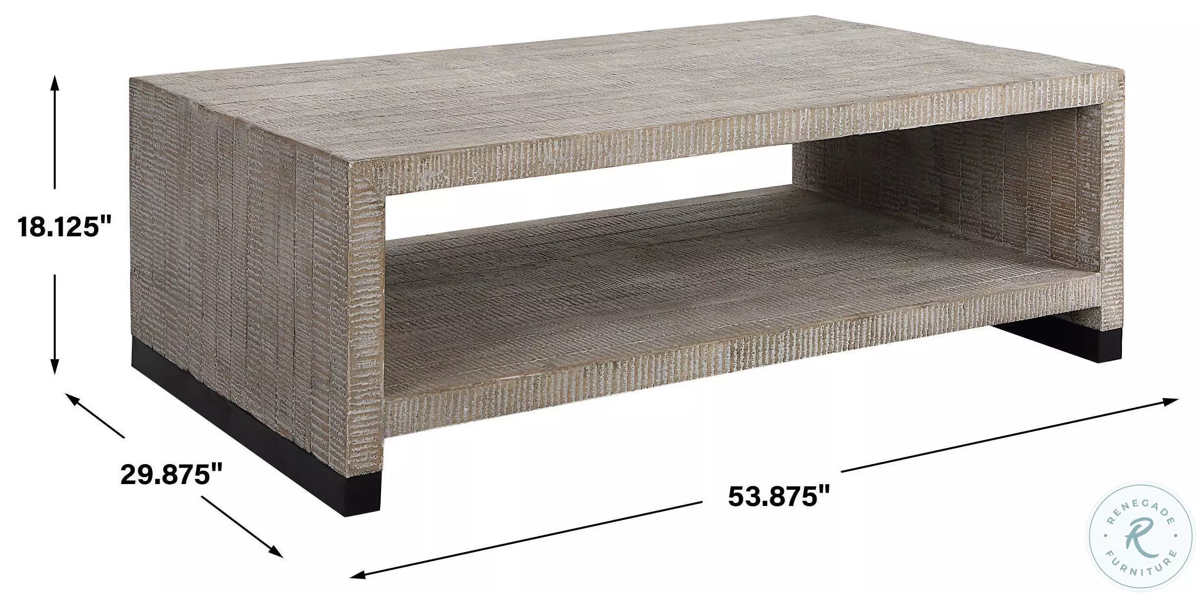 Torrence White Washed Cocktail Table