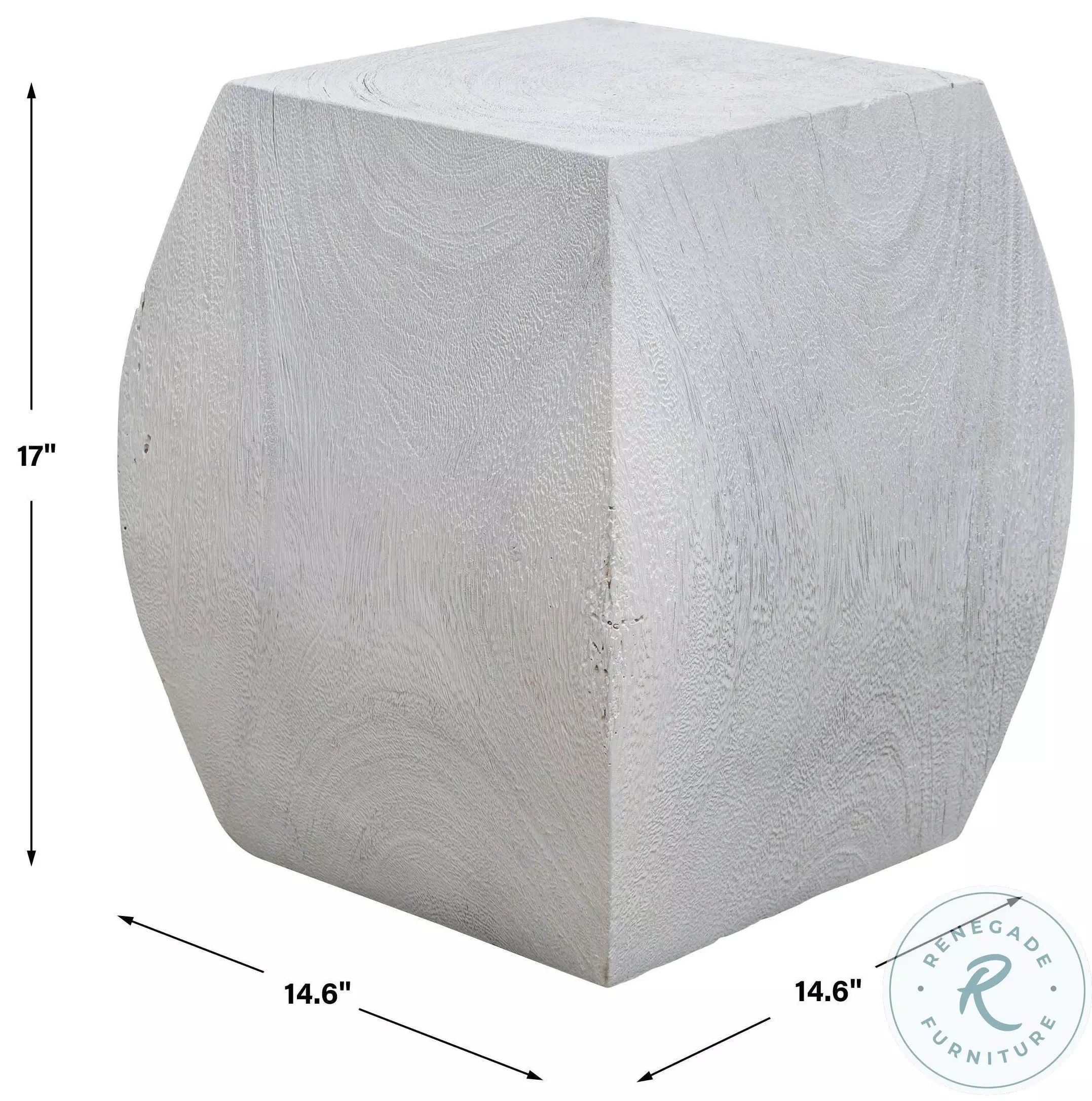 Azure Ivory Wooden Accent Stool