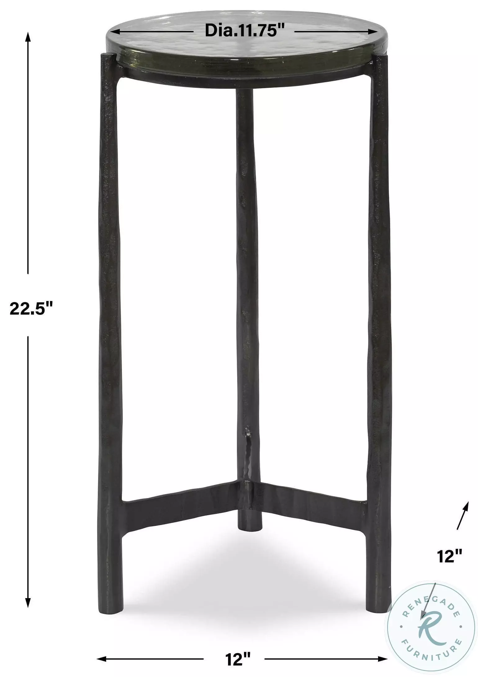 Timeless Gunmetal Glass Top Accent Table