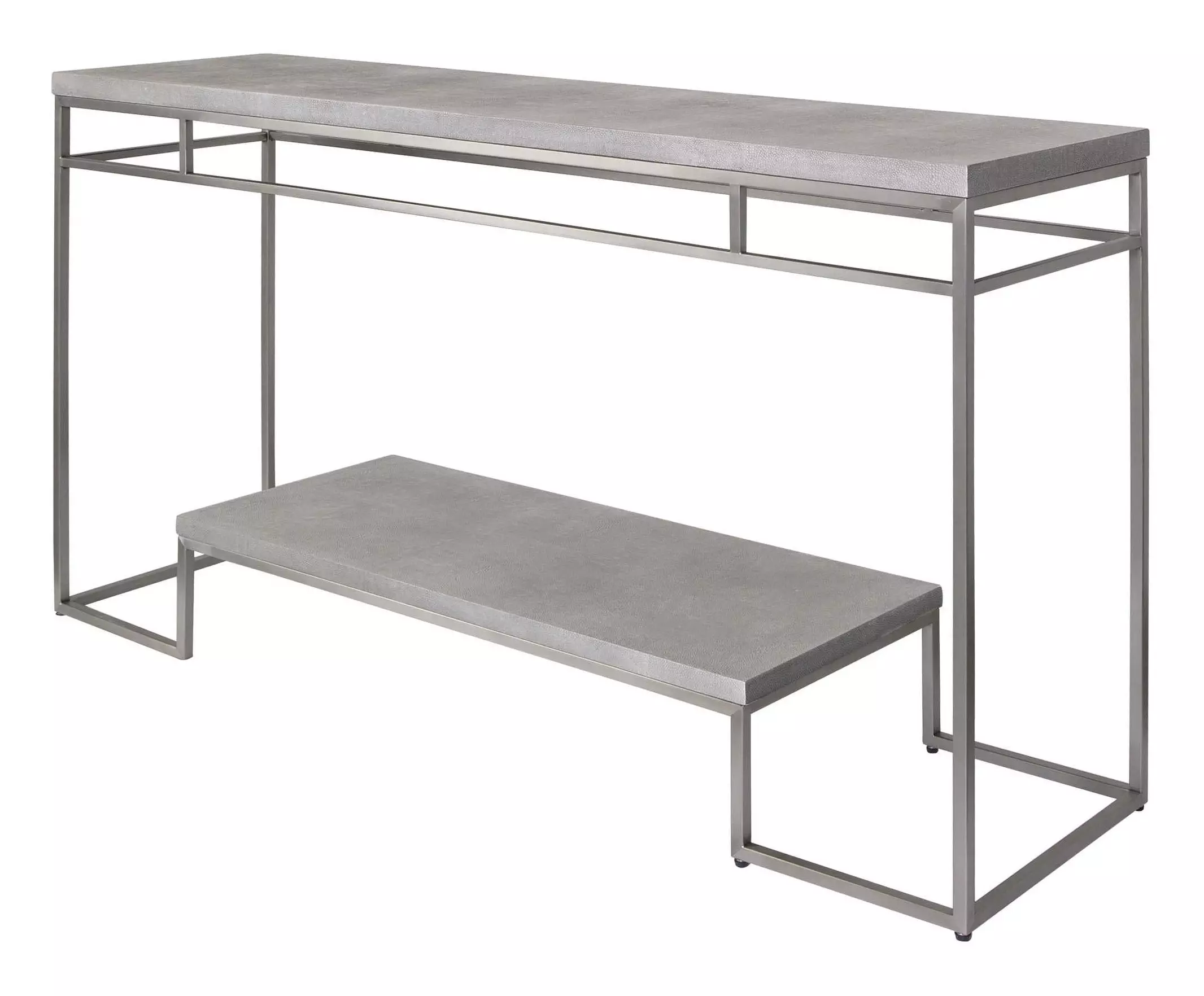 Sorrelle Light Gray and Brushed Nickel Console Table