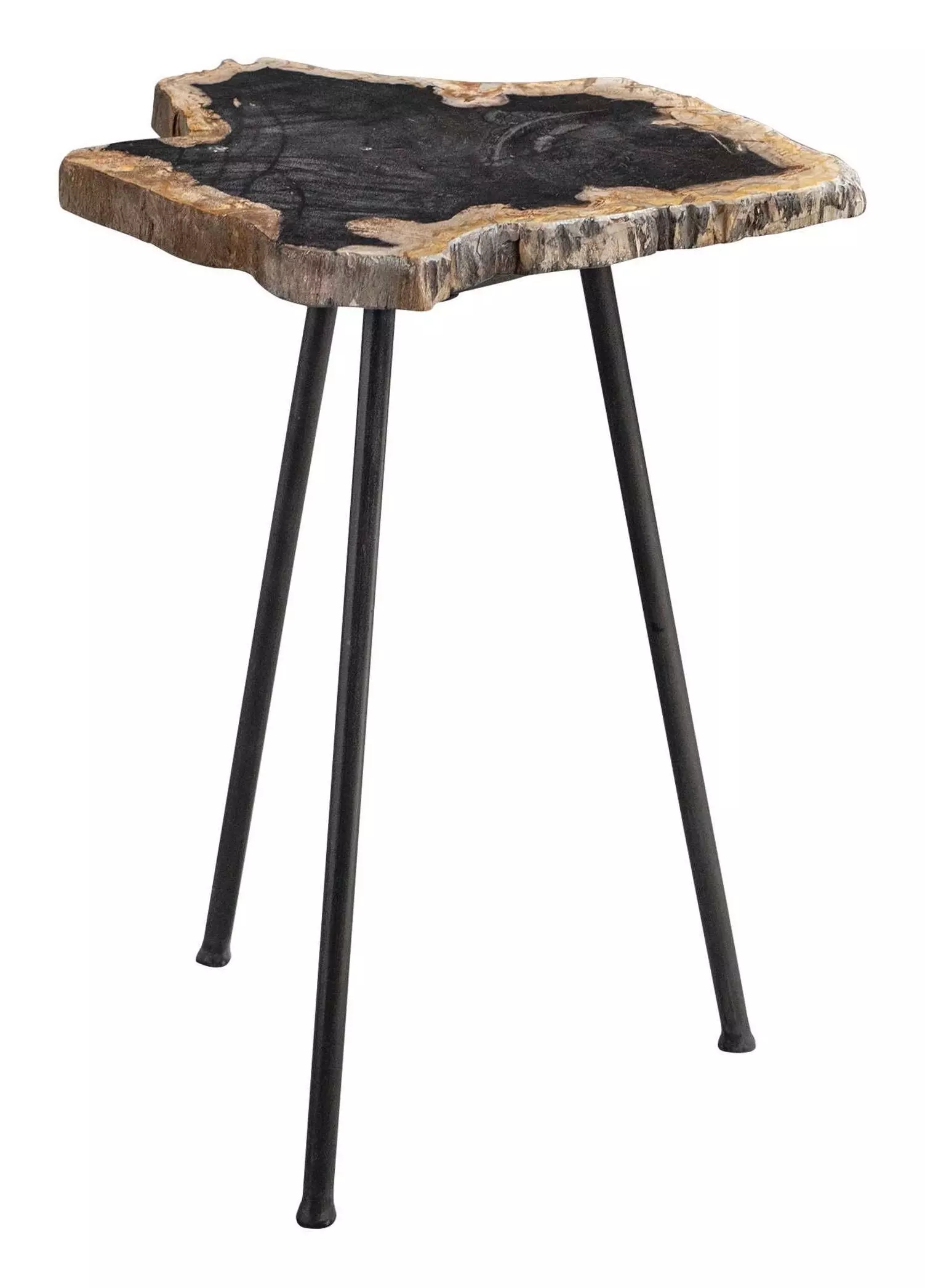 Uttermost 25461 Mircea 20 X 16 inch Natural Petrified Wood and Aged Black Accent Table
