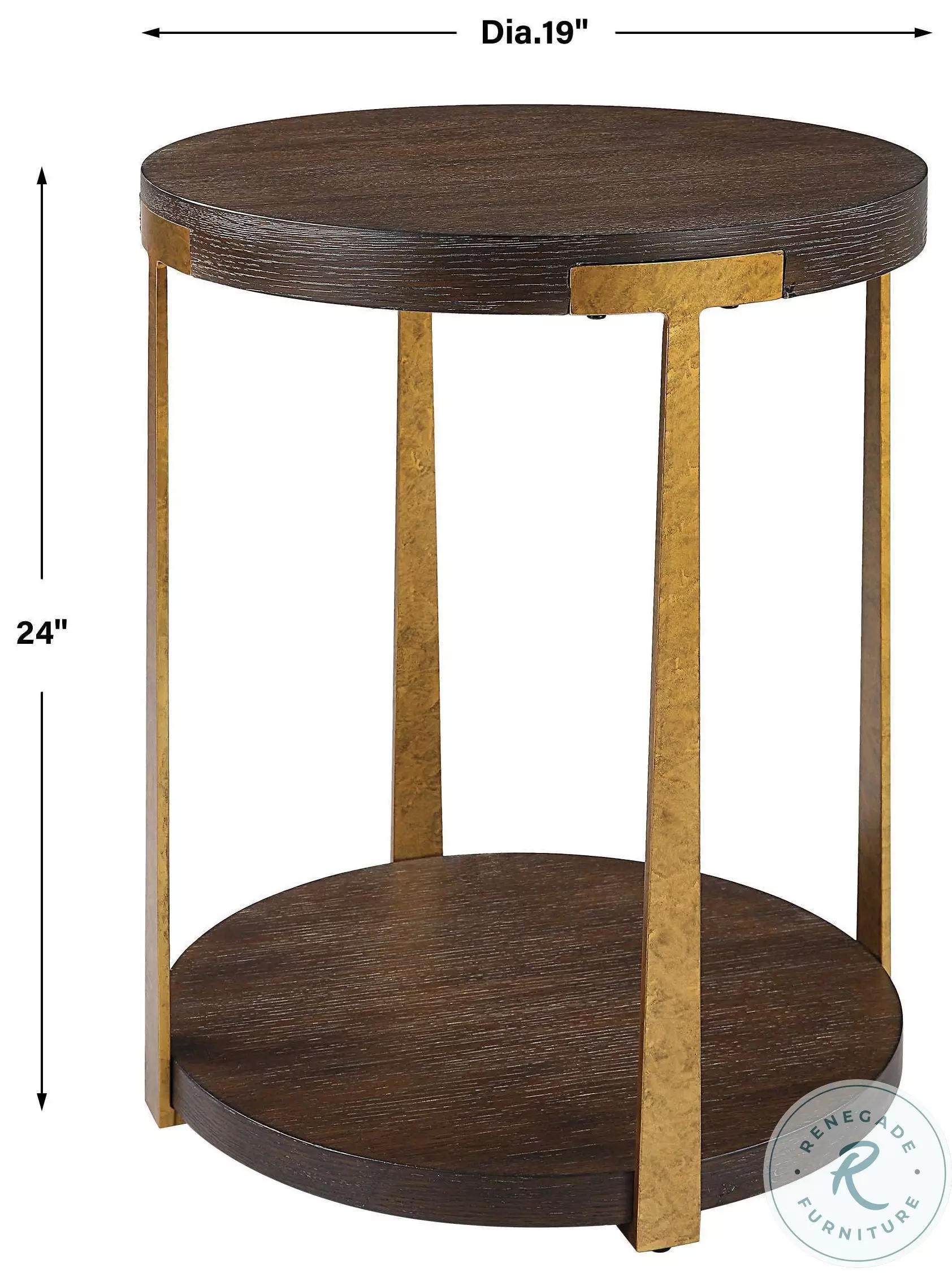 Granville Rich Coffee And Antique Gold Side Table