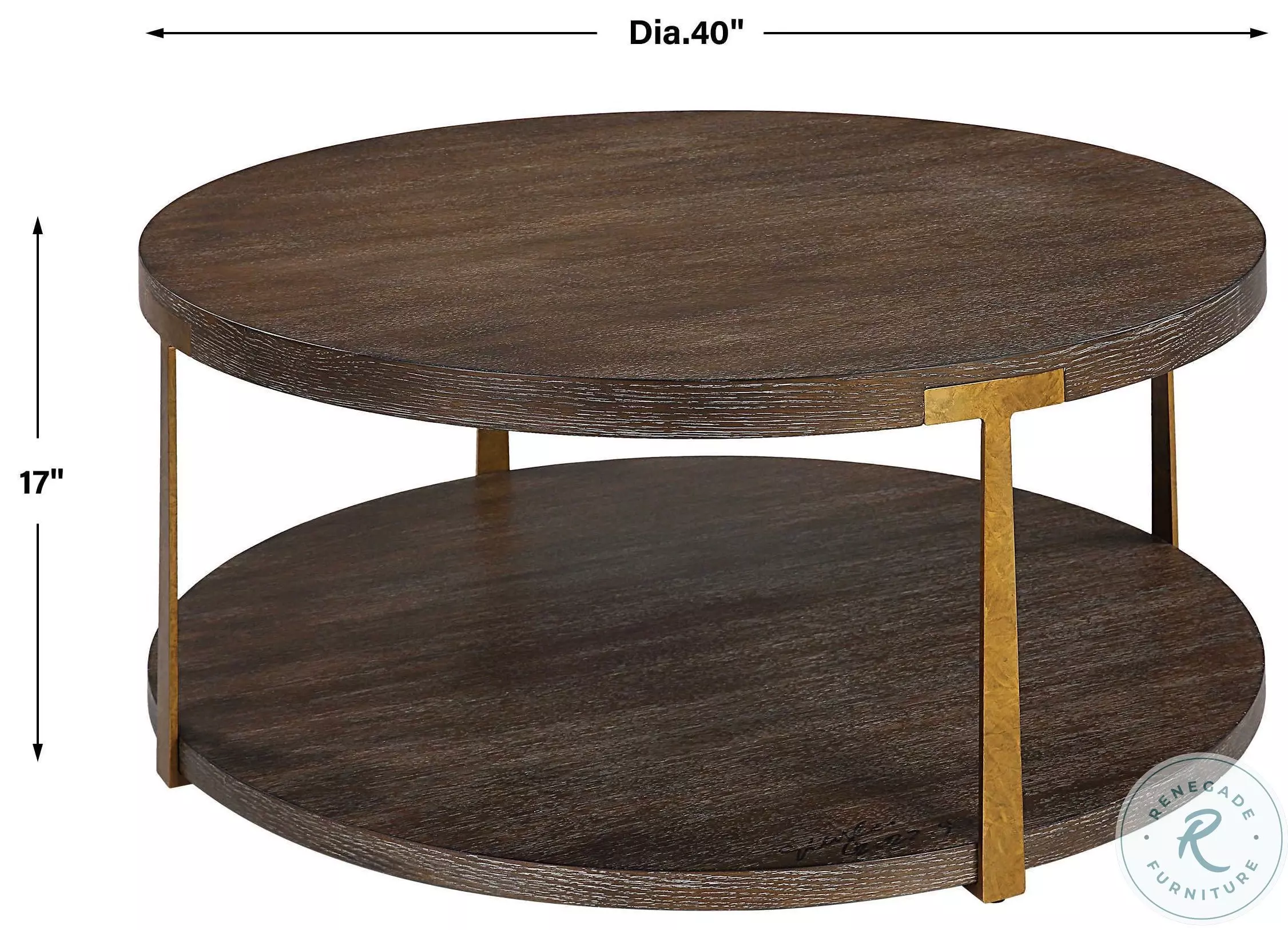 Granville Rich Coffee And Antique Gold Cocktail Table