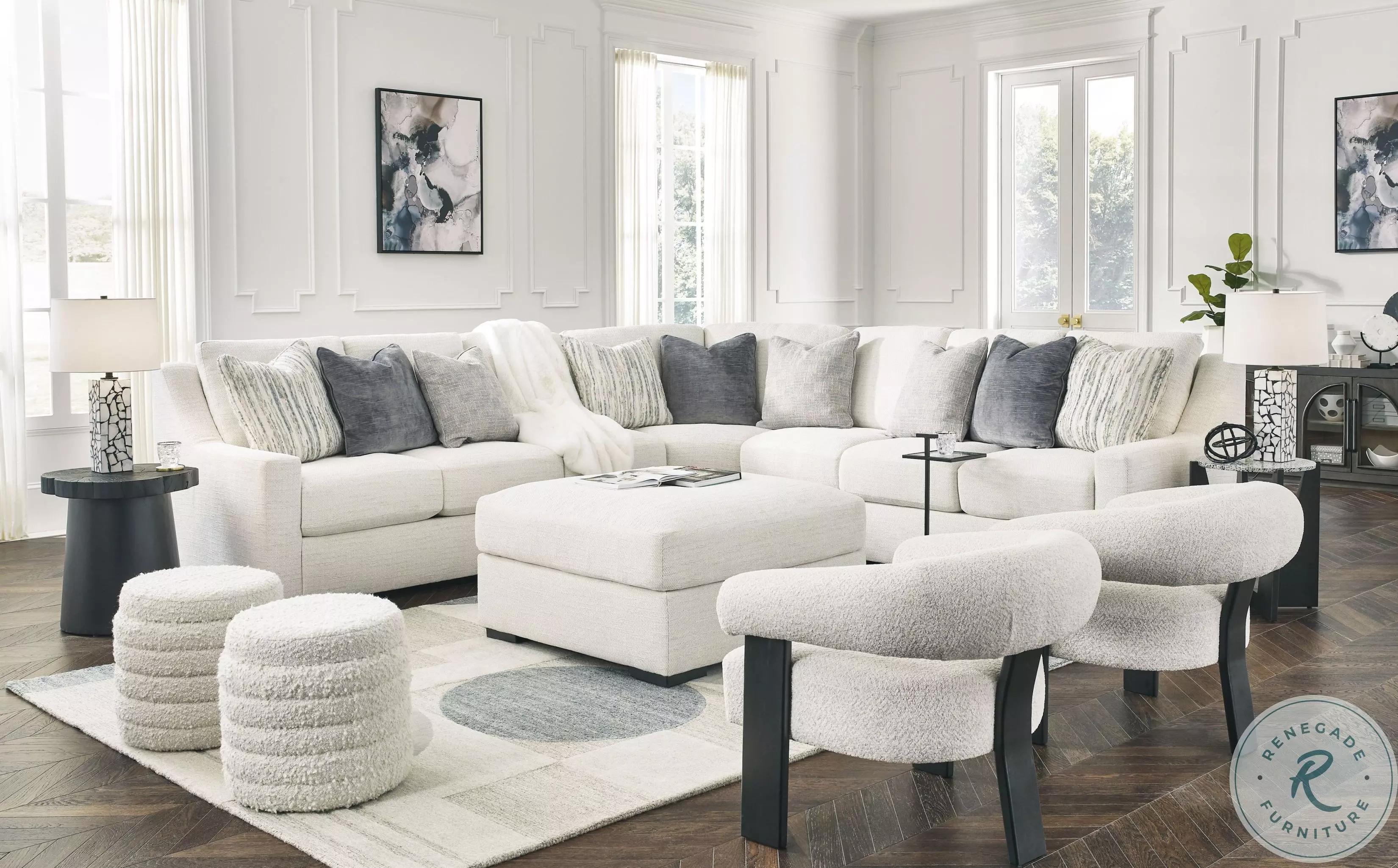 Accomplished Stone Oversized Accent Ottoman From Ashley Furniture