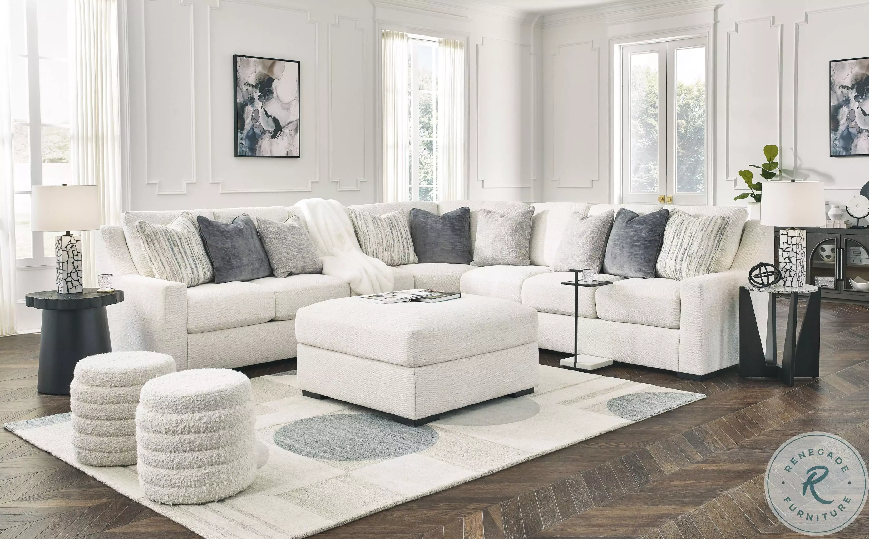 Accomplished Stone Oversized Accent Ottoman From Ashley Furniture