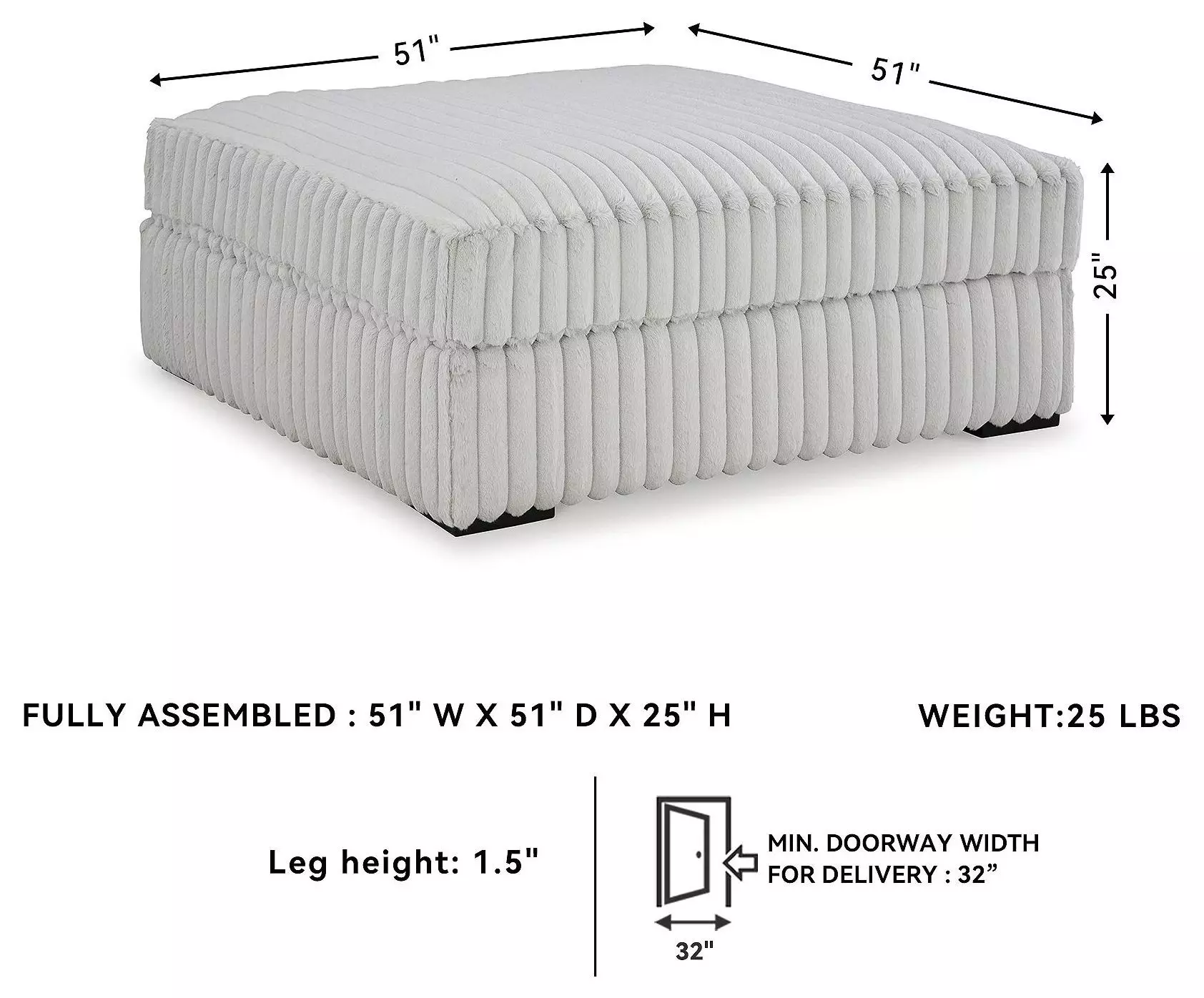 Stupendous Alloy Oversized Accent Ottoman