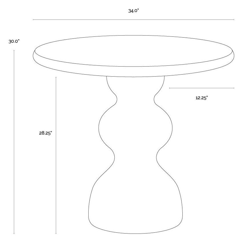 Raul Dune 34" Round Concrete Top Outdoor Bistro Table