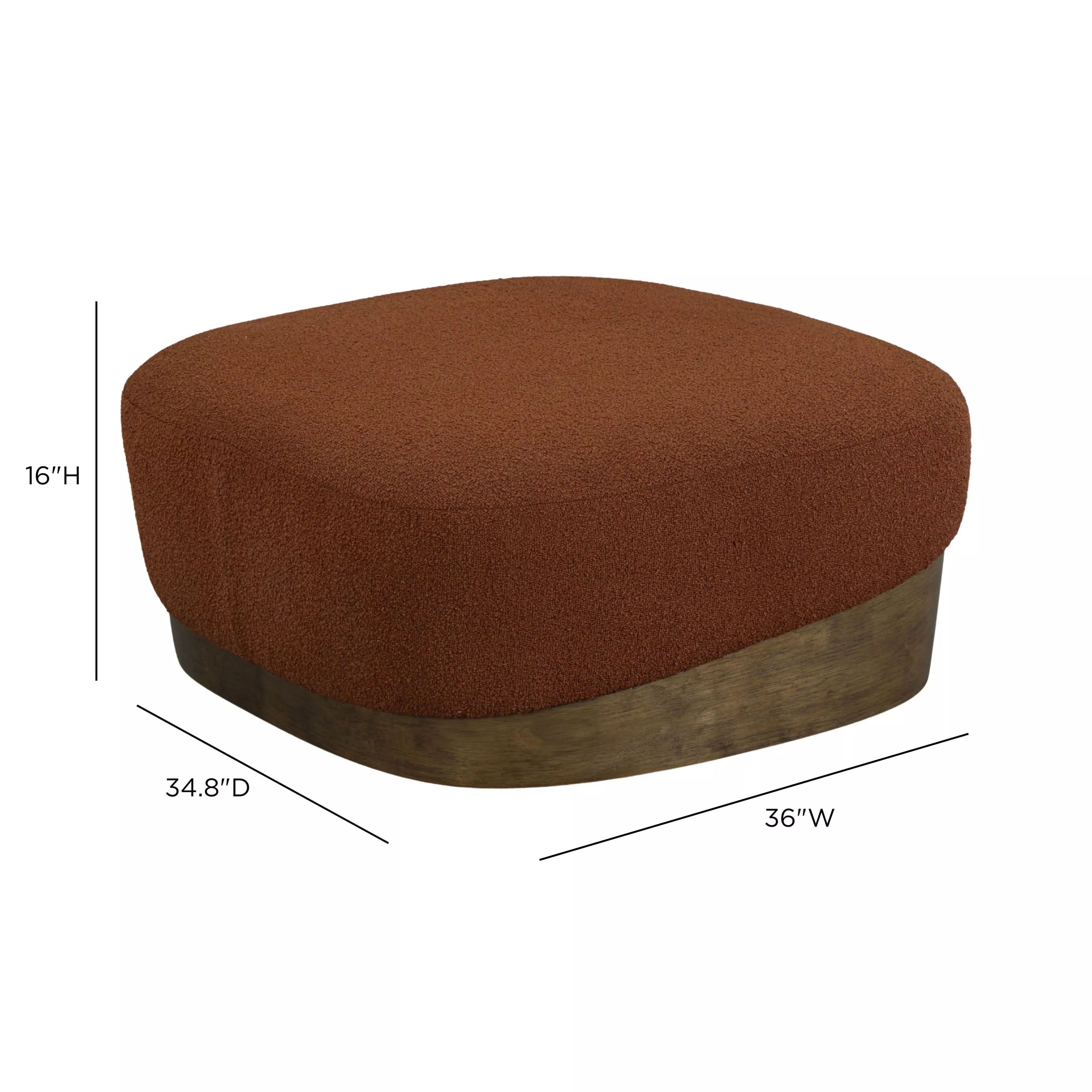 Domina Autumn Red Upholstered Rectangular Ottoman
