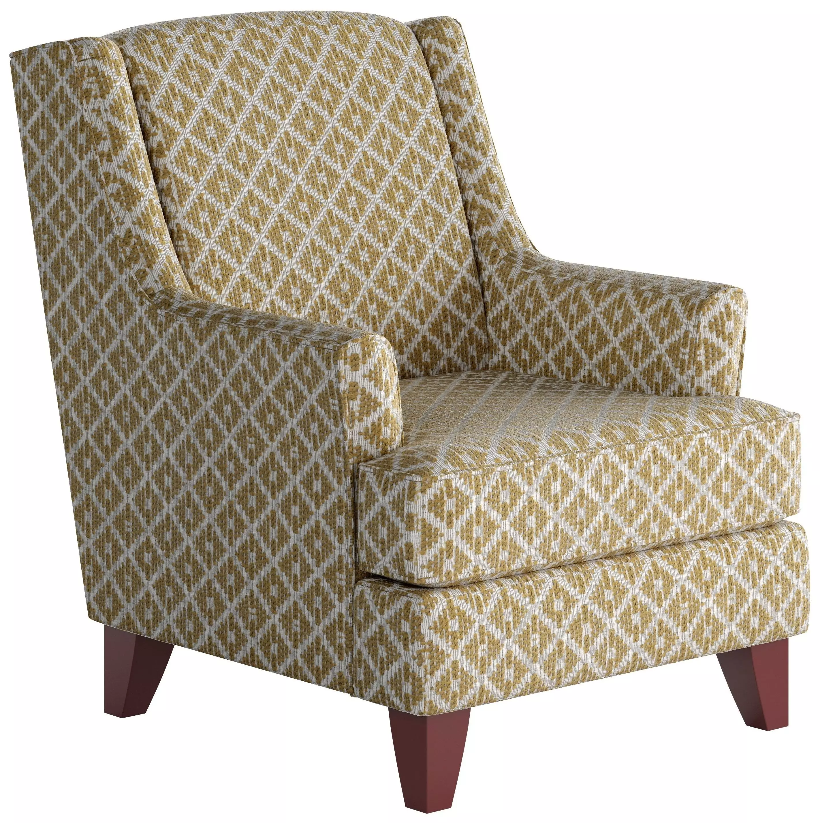 Owen Straw Gold and Cream Performance Fabric Upholstered Accent Chair with Flared Arm