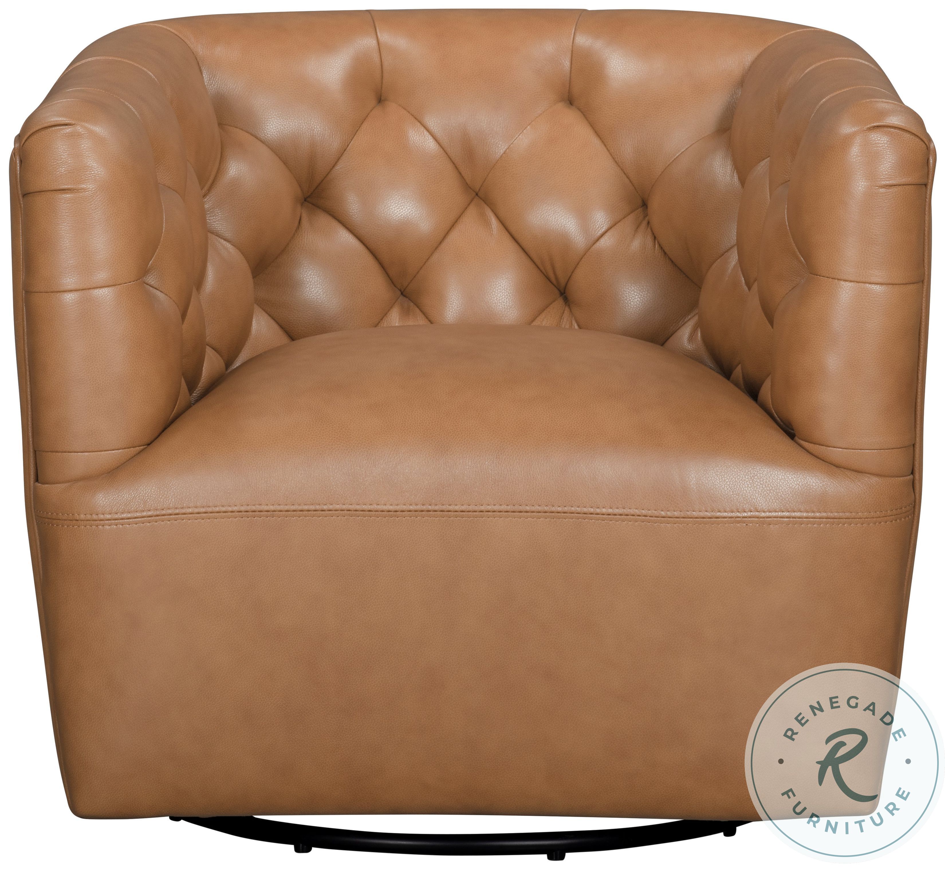 家具 marie Mira Caramel Brown Leather Swivel Chair From Leather Italia