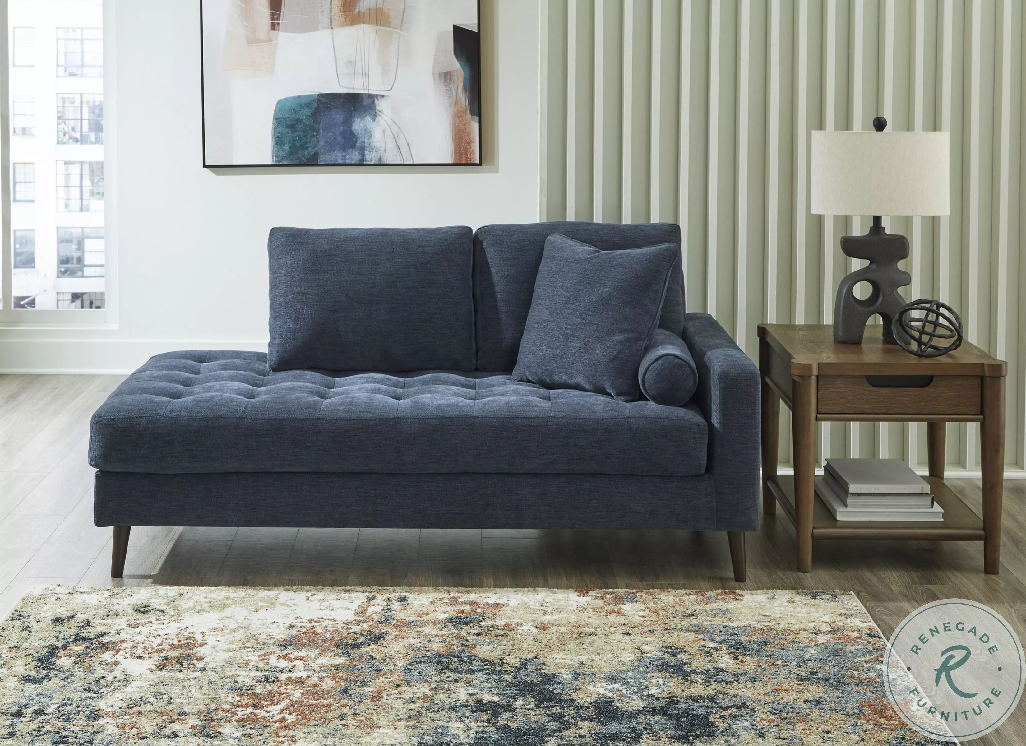 Bixler Navy Corner Chaise From Home Gallery Stores | Home